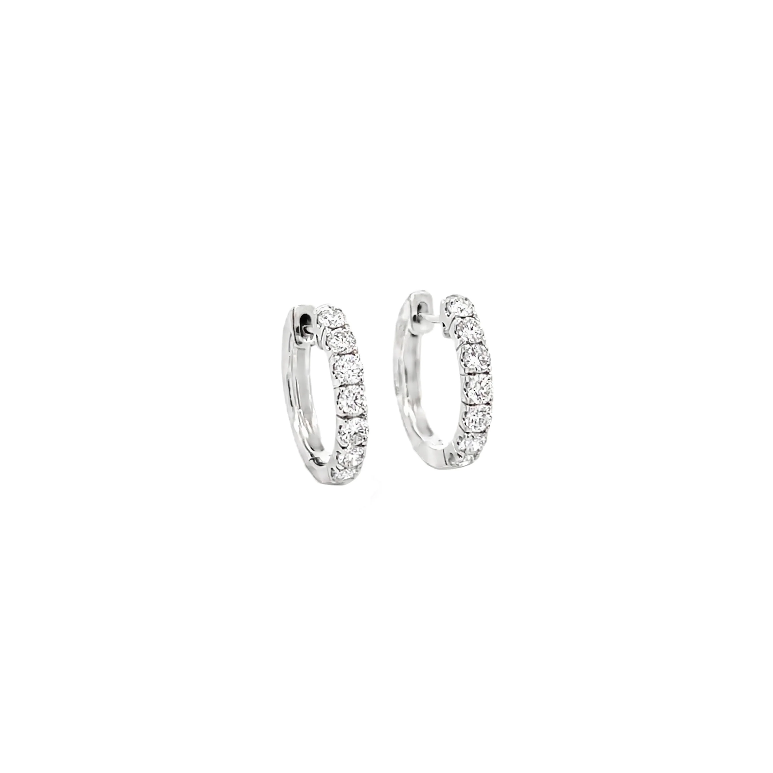 Brown & Co. 18k White Gold Diamond Hoop Earrings