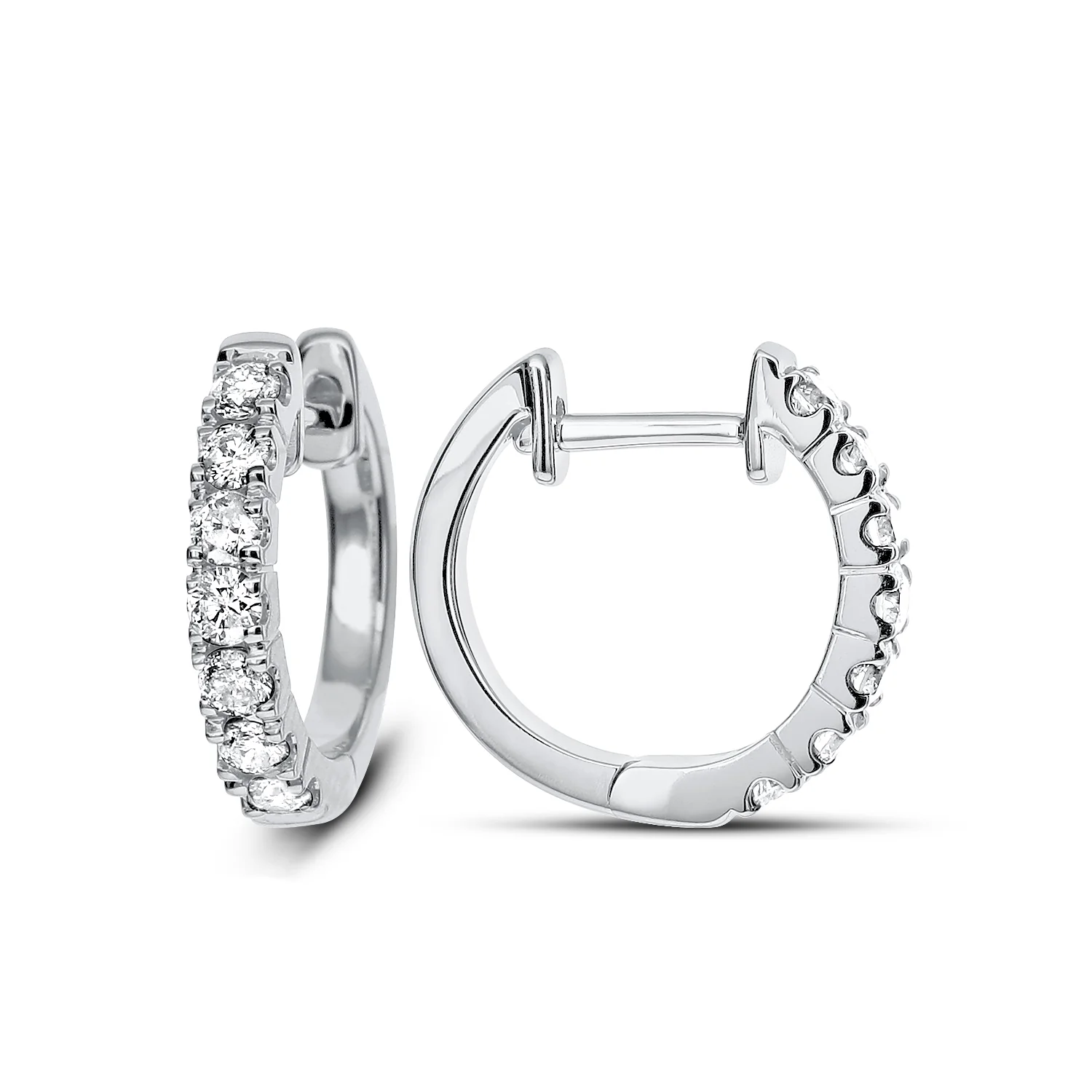 Brown & Co. 18k White Gold Diamond Hoop Earrings