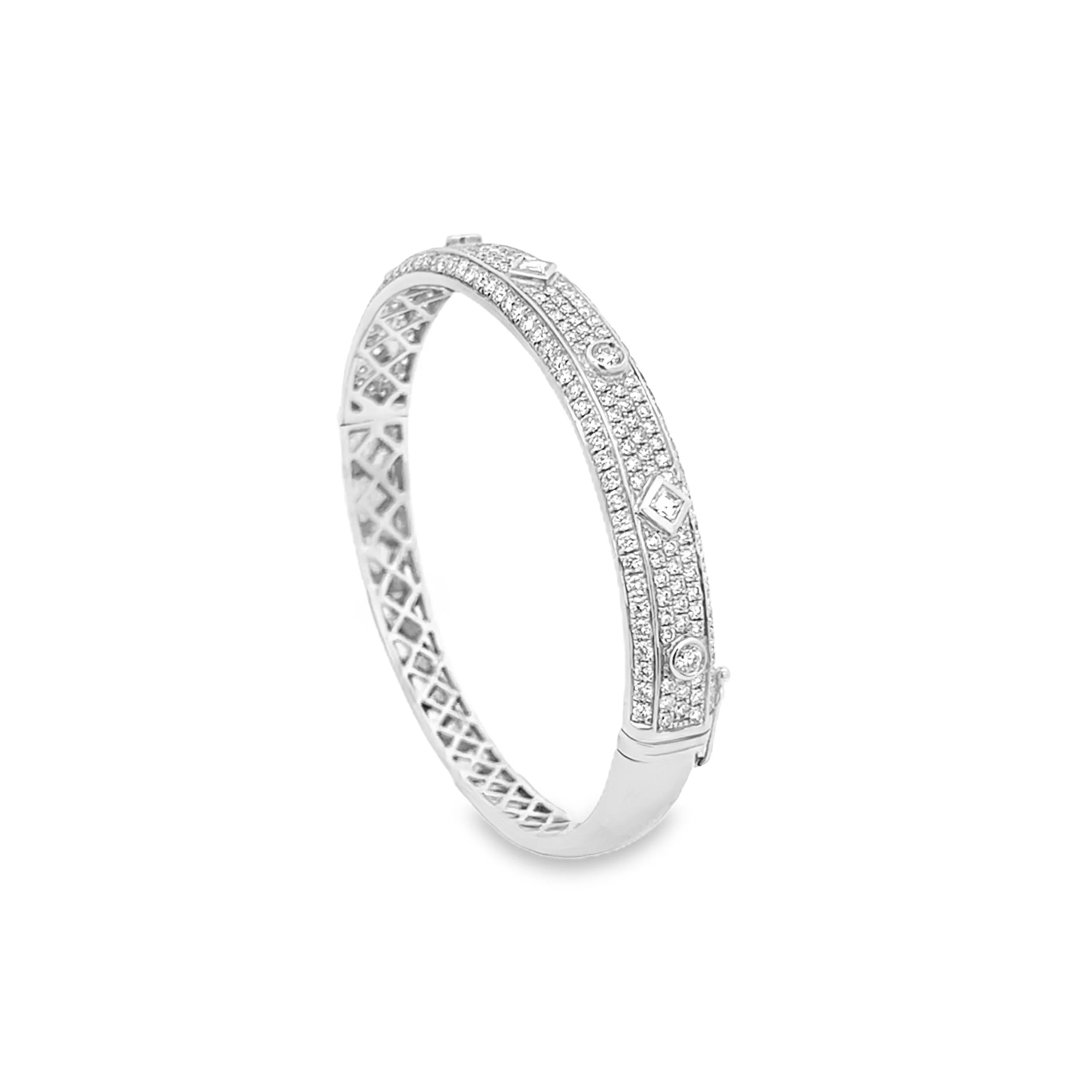 Brown & Co. 18k White Gold Diamond Pavé Bangle - Image 2