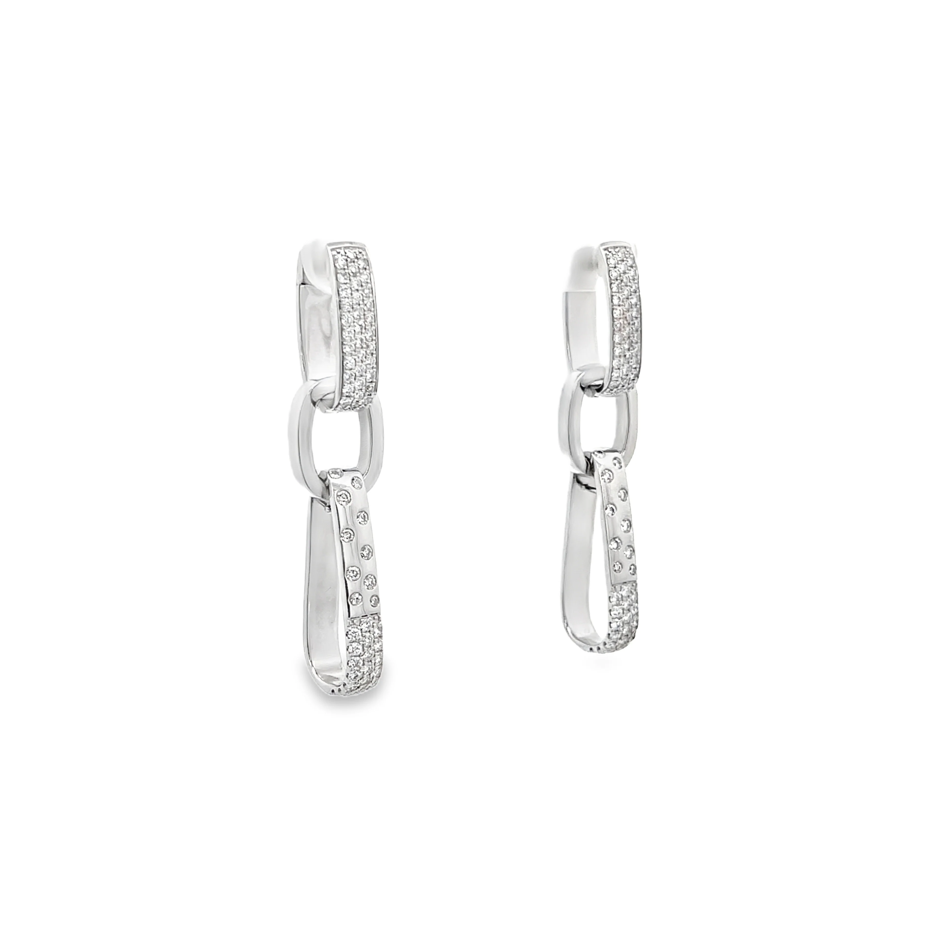 Brown & Co. 18k White Gold Interchangeable Diamond Loop Earrings - Image 2