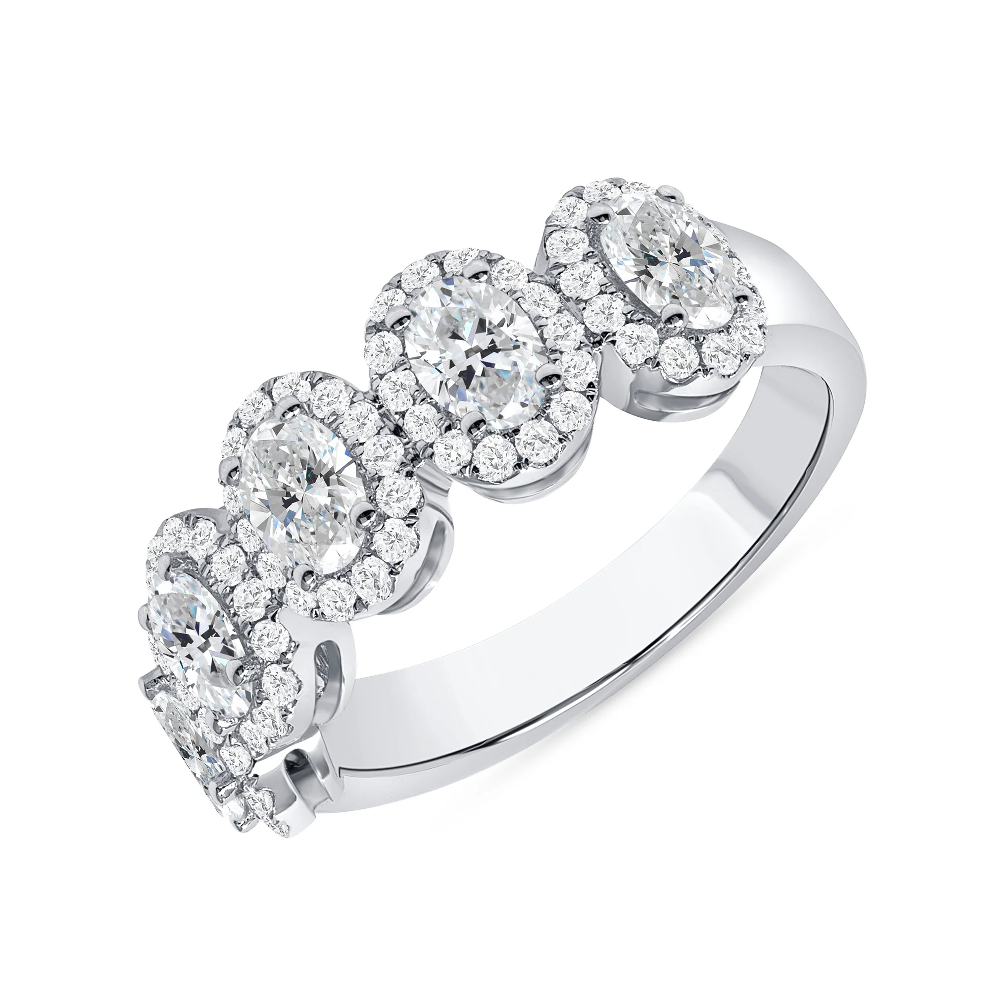 BROWN & CO. 18K WHITE GOLD Oval DIAMOND BAND