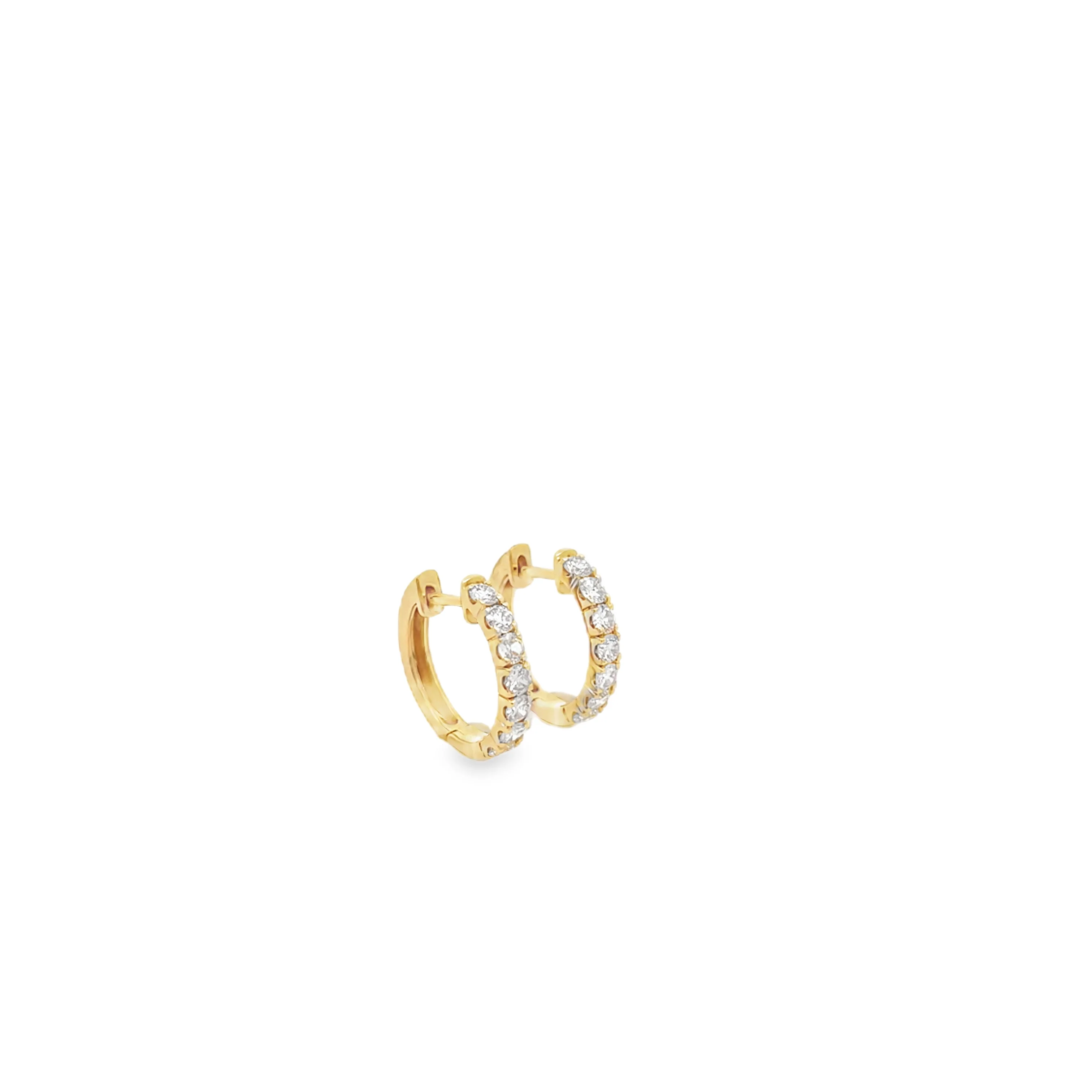Brown & Co. 18k Yellow Gold 0.75ct Diamond Hoop Earrings - Image 2