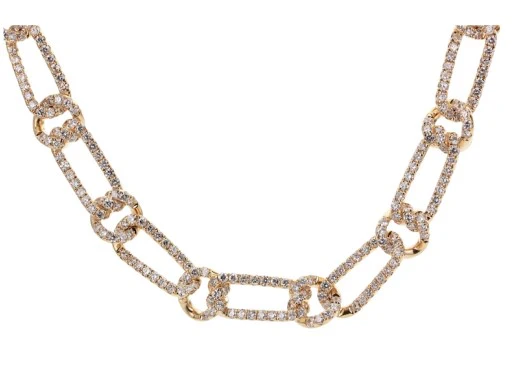 Brown & Co. 18k Yellow Gold Diamond Chain Link Necklace