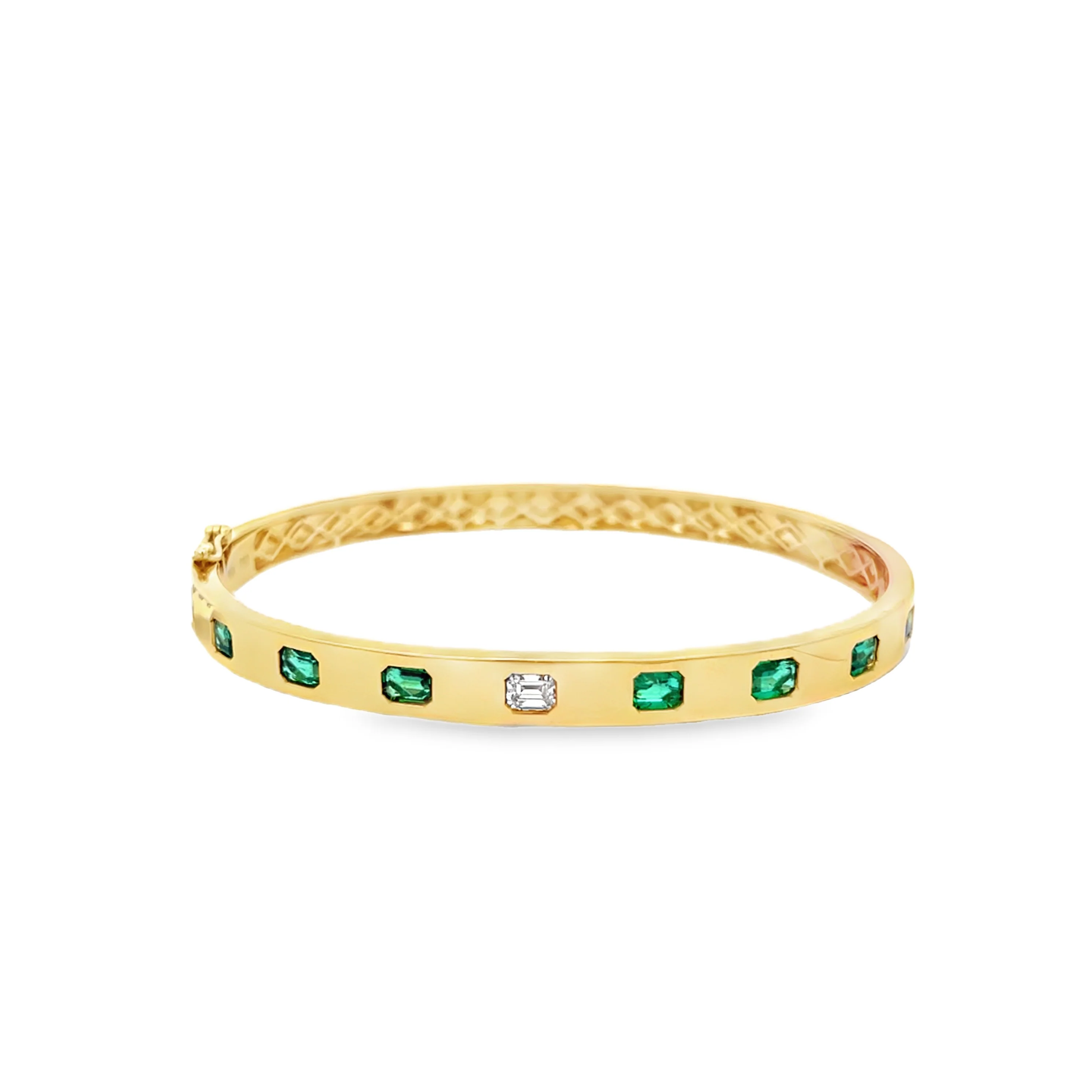 Brown & Co. 18k Yellow Gold Emerald & Diamond Bracelet - Image 2