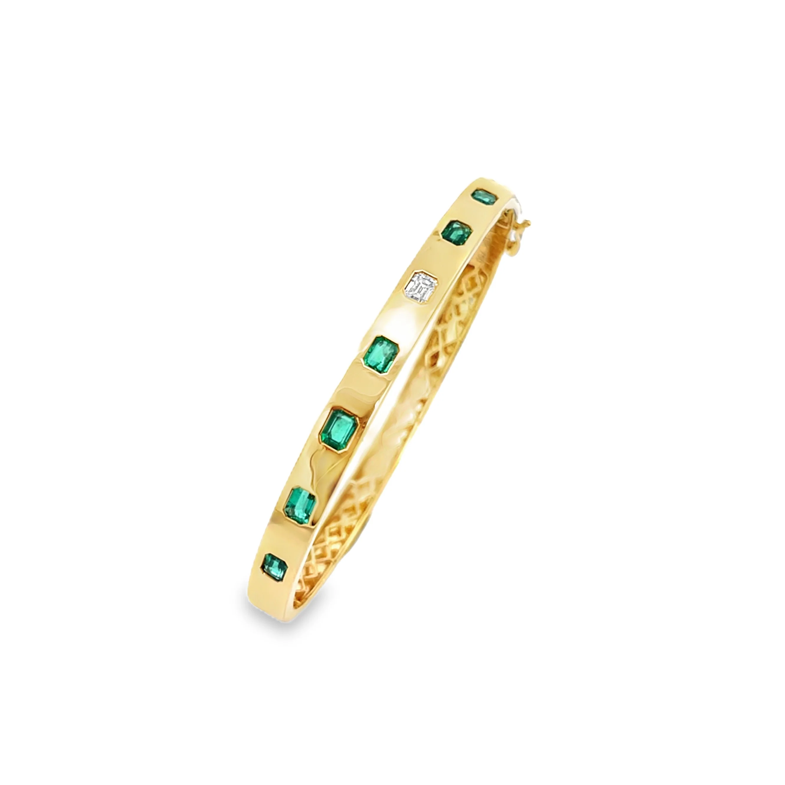 Brown & Co. 18k Yellow Gold Emerald & Diamond Bracelet - Image 3