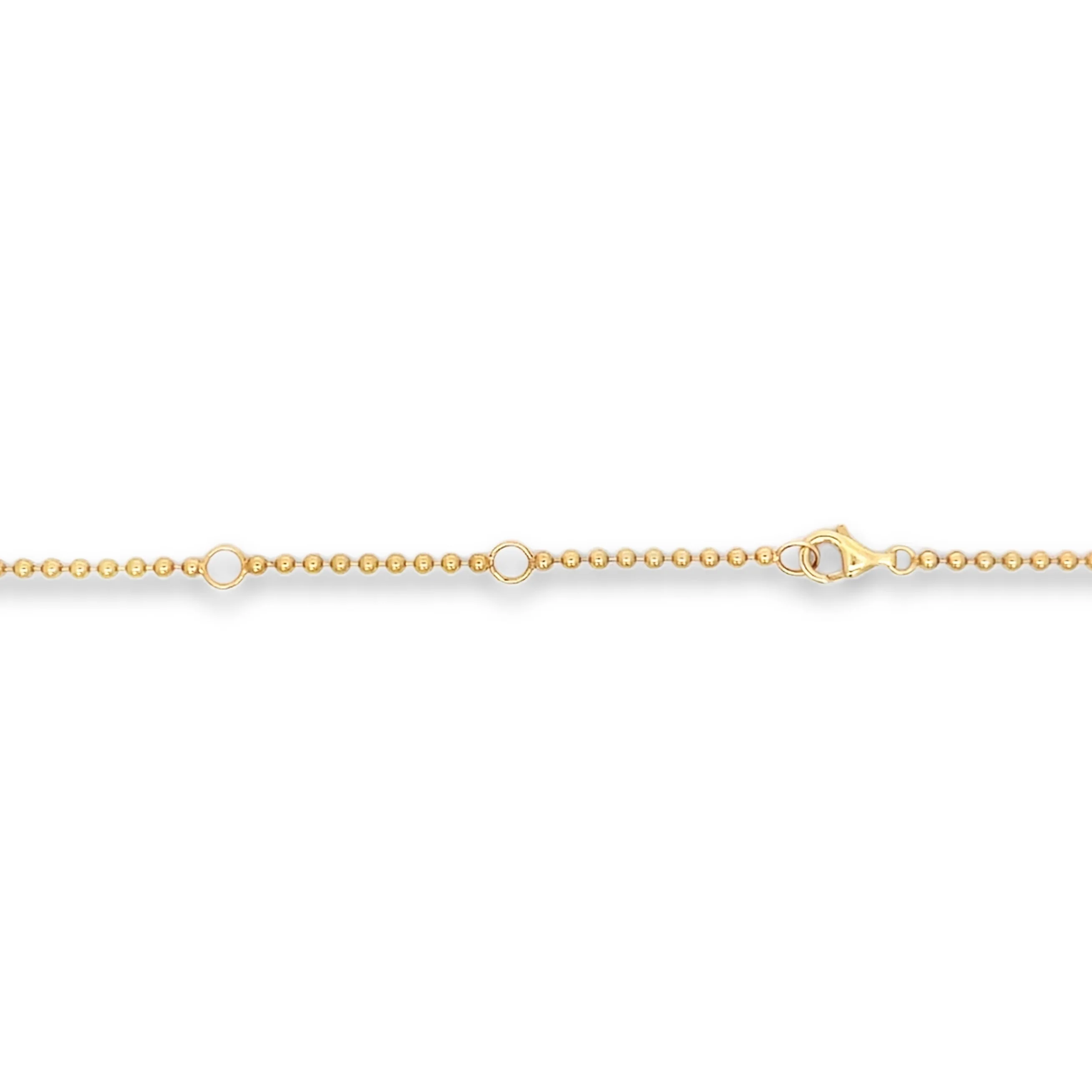 Brown & Co. 18k Yellow Gold Oval Diamond Bezel Beaded Necklace - Image 2