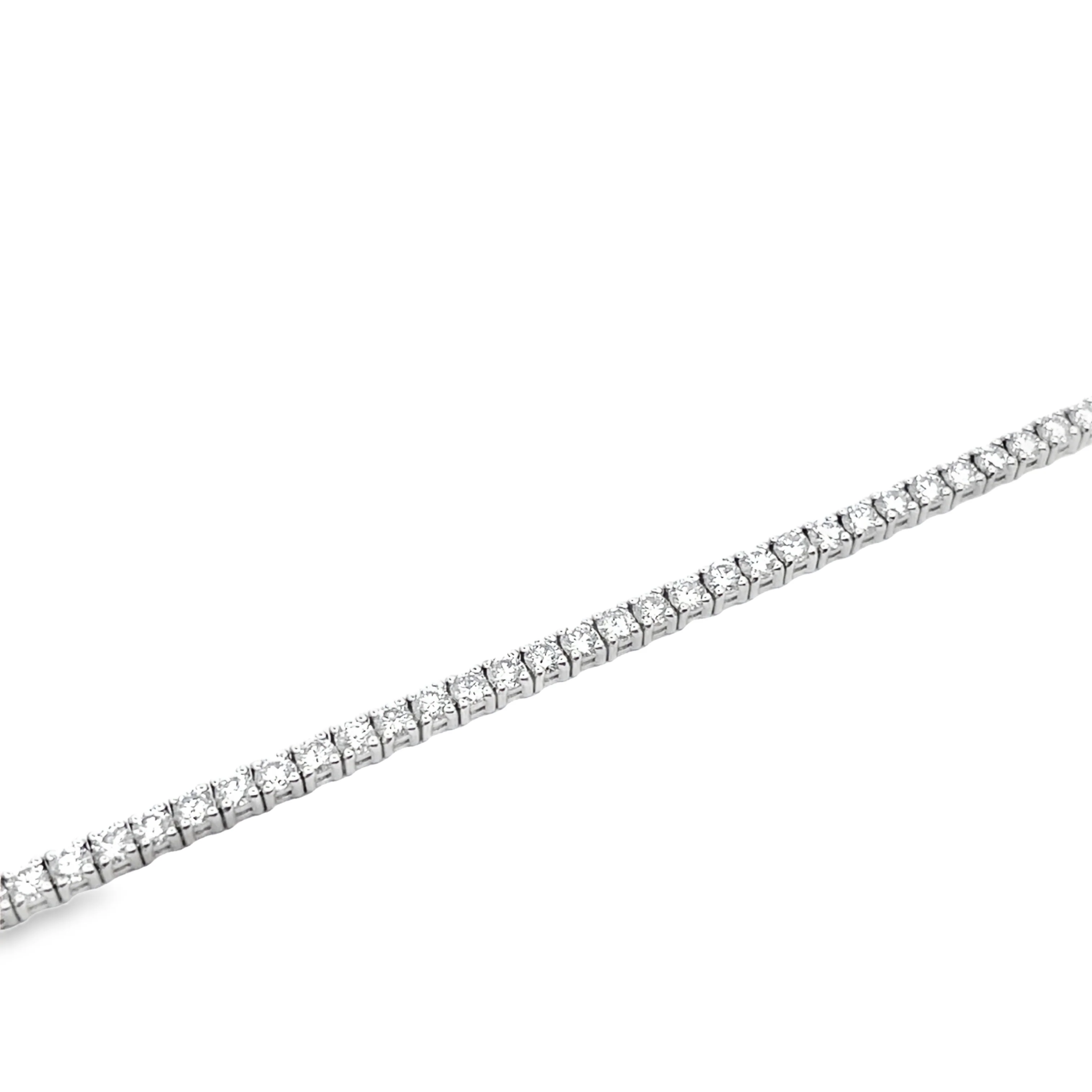 Brown & Co. 18k White Gold Medium Diamond Tennis Bracelet - Image 3