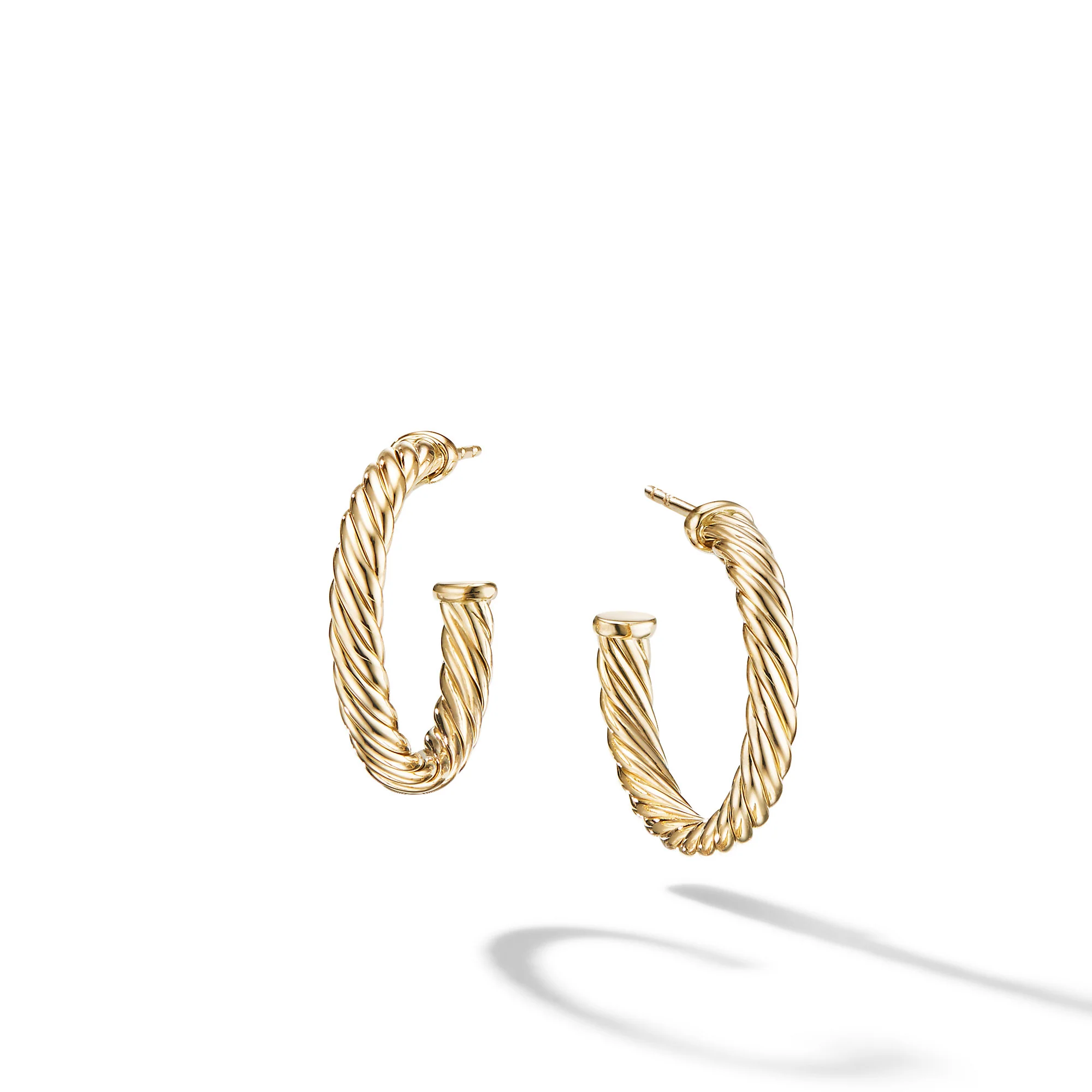 David Yurman Cablespira® Hoop Earrings In 18k Yellow Gold, 3/4in