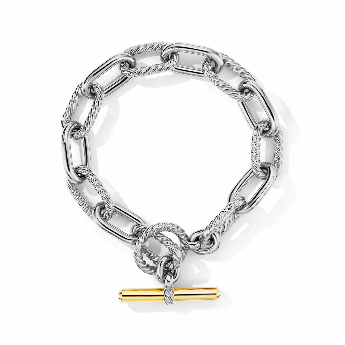 David Yurman Madison® Toggle Chain Bracelet In Sterling Silver With 18k Yellow Gold, 11mm