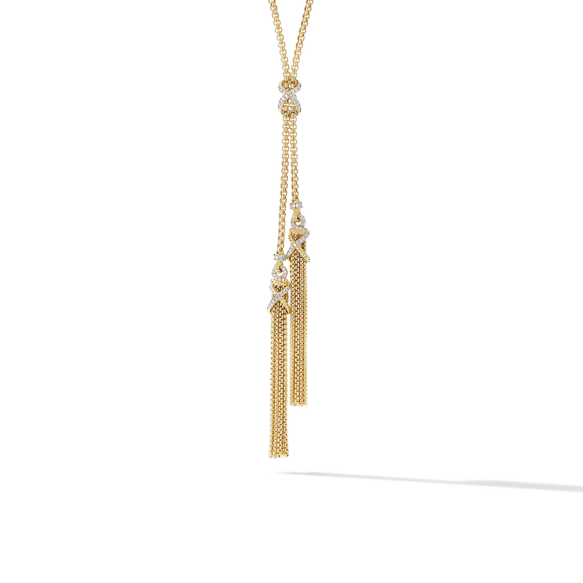 David Yurman Helena Tassel Necklace In 18k Yellow Gold With Diamonds