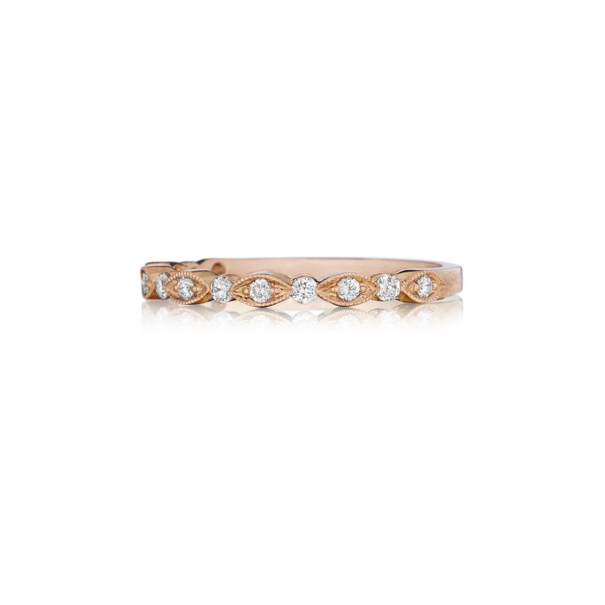 Henri Daussi 18k Rose Gold Diamond Band
