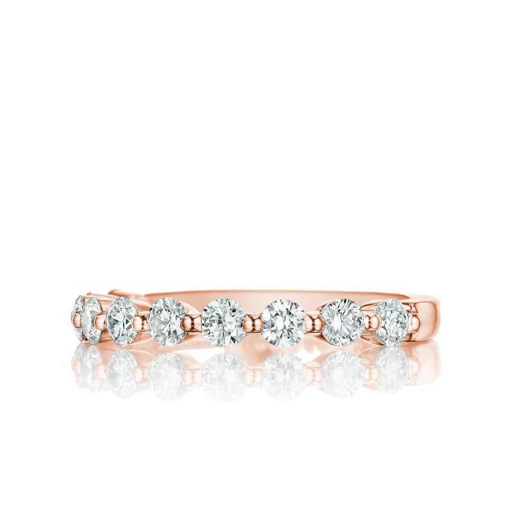 Henri Daussi 18k Rose Gold Diamond Band