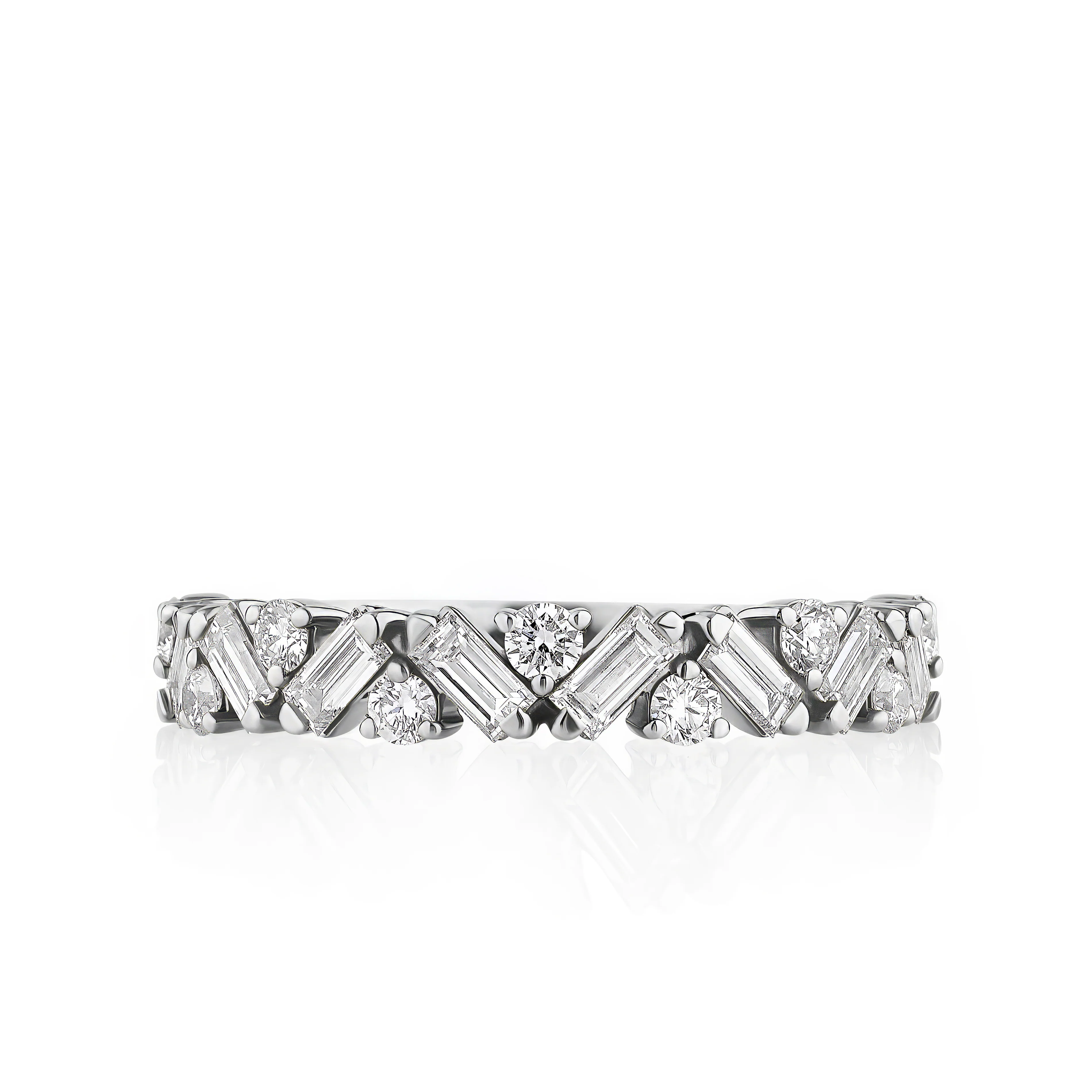 Henri Daussi 18k White Gold Diamond Band - Image 2
