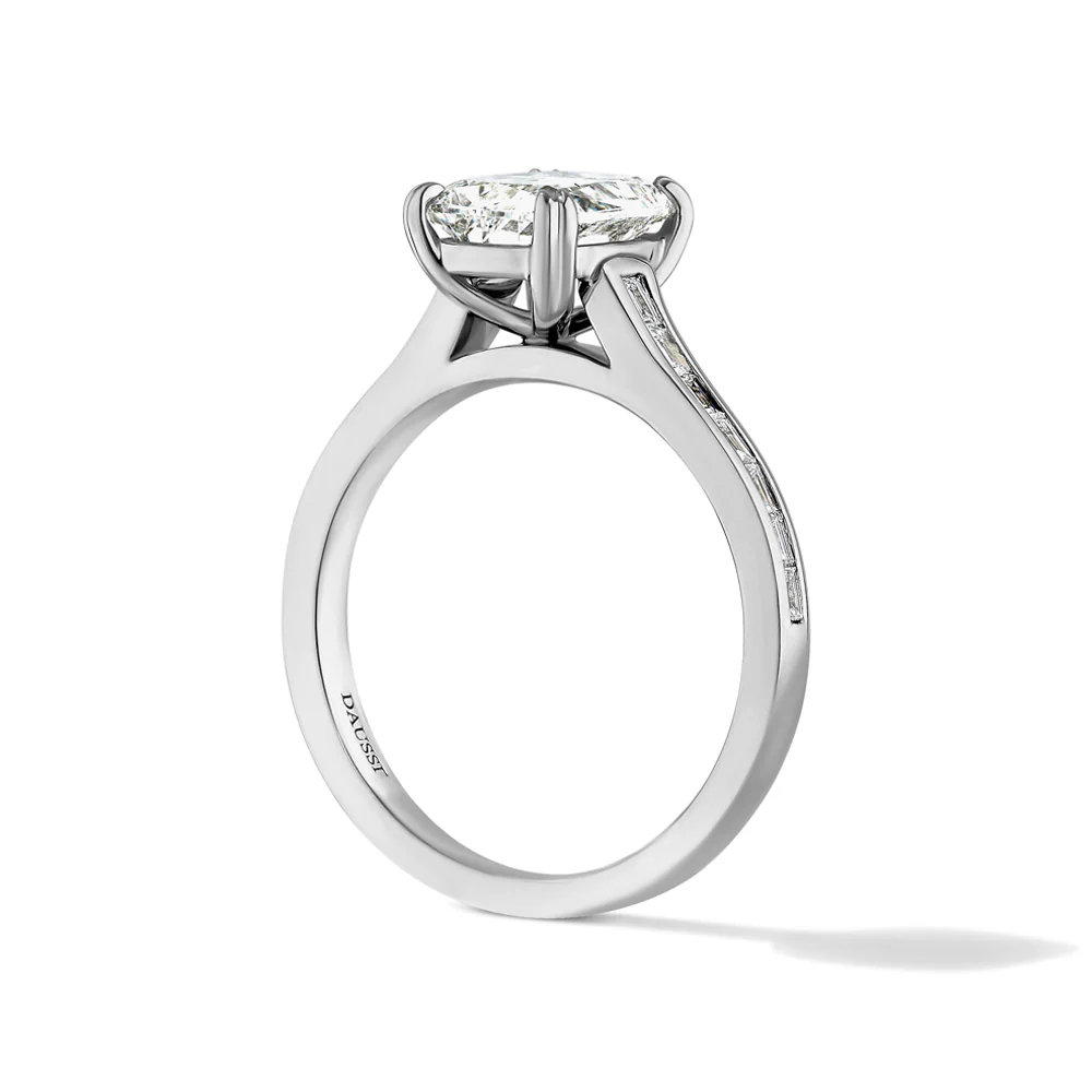 Henri Daussi 18k White Gold Diamond Engagement Ring - Image 2