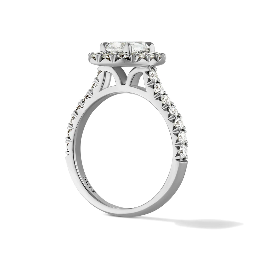 Henri Daussi 18k White Gold Diamond Engagement Ring - Image 2