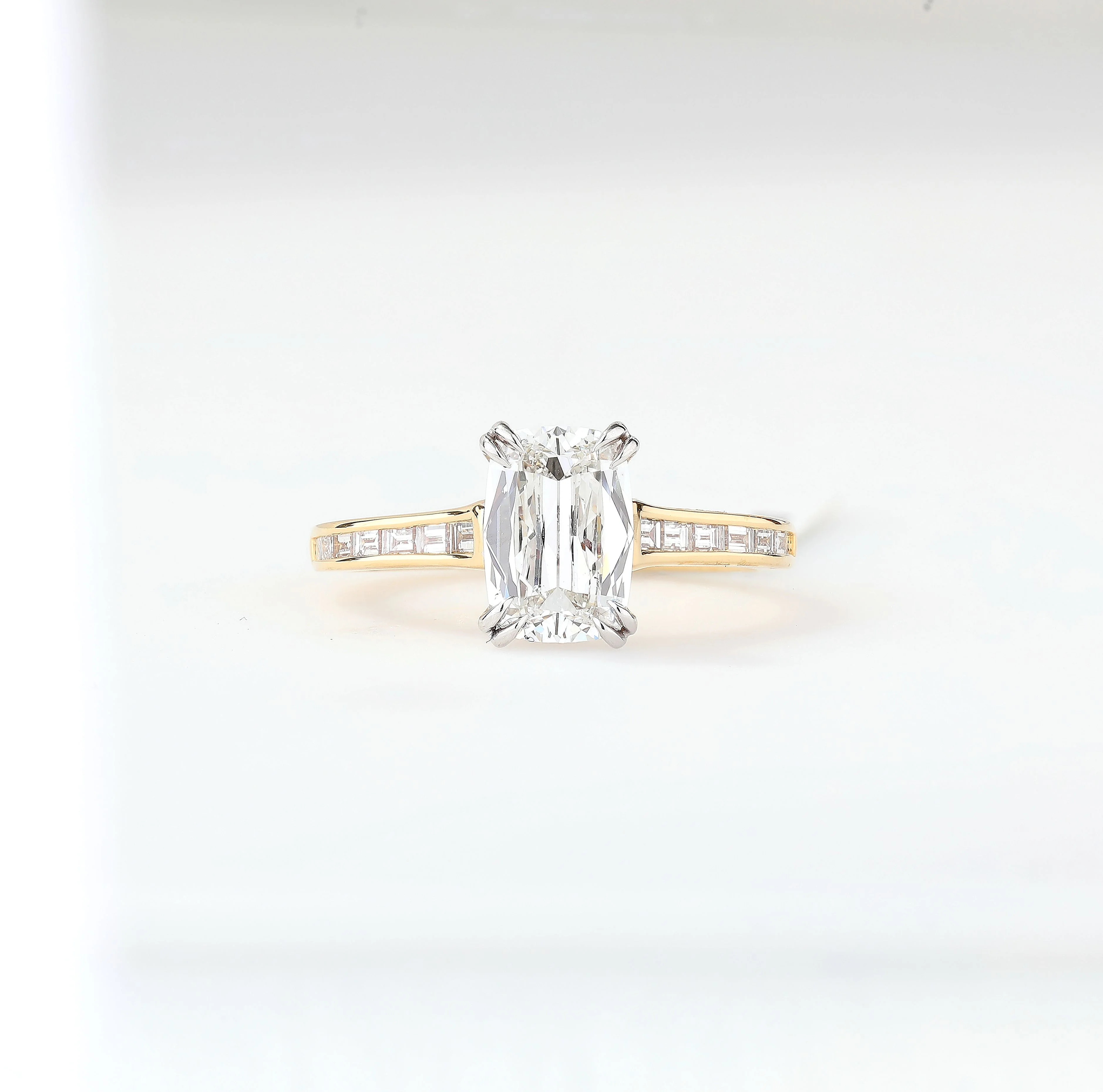 Henri Daussi 18k White & Yellow Gold Diamond Engagement Ring