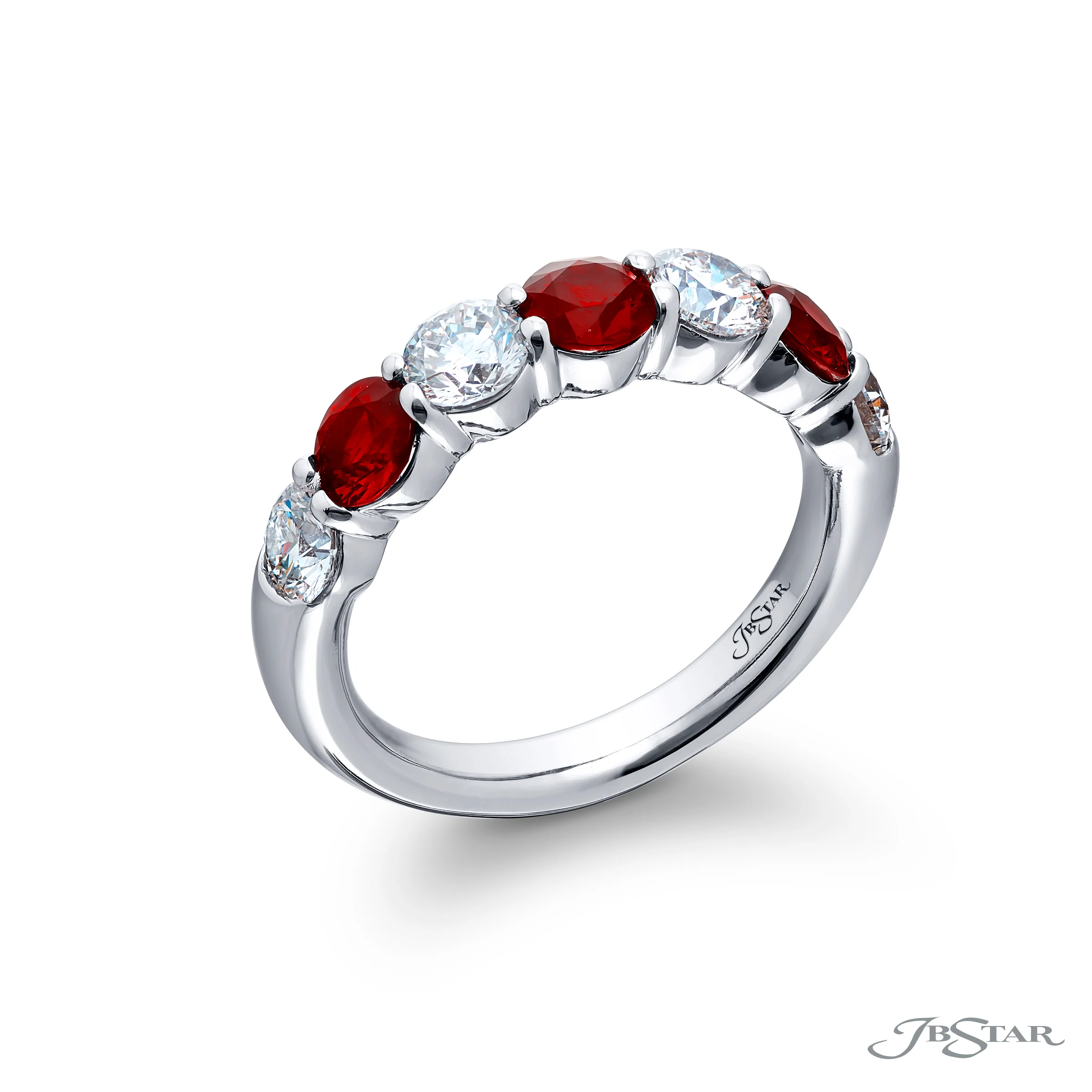 Jb Star Platinum Diamond & Colored Gemstone Band - Image 2
