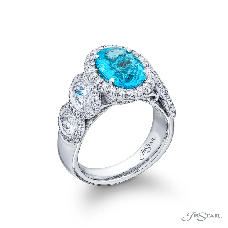 Jb Star Platinum Colored Gemstone & Diamond Ring - Image 2