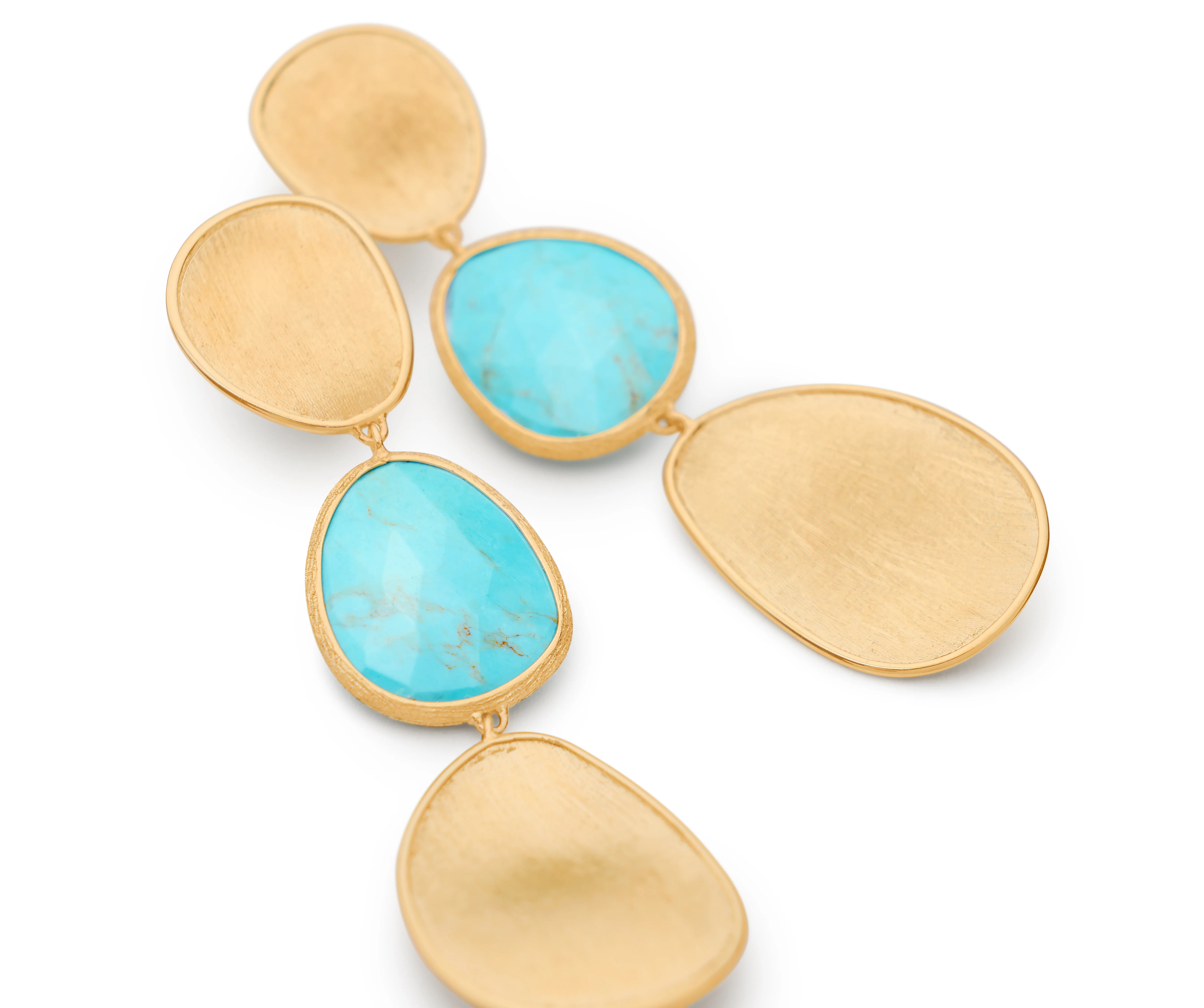 Marco Bicego 18k Yellow Gold And Turquoise Lunaria Drop Earring - Image 2