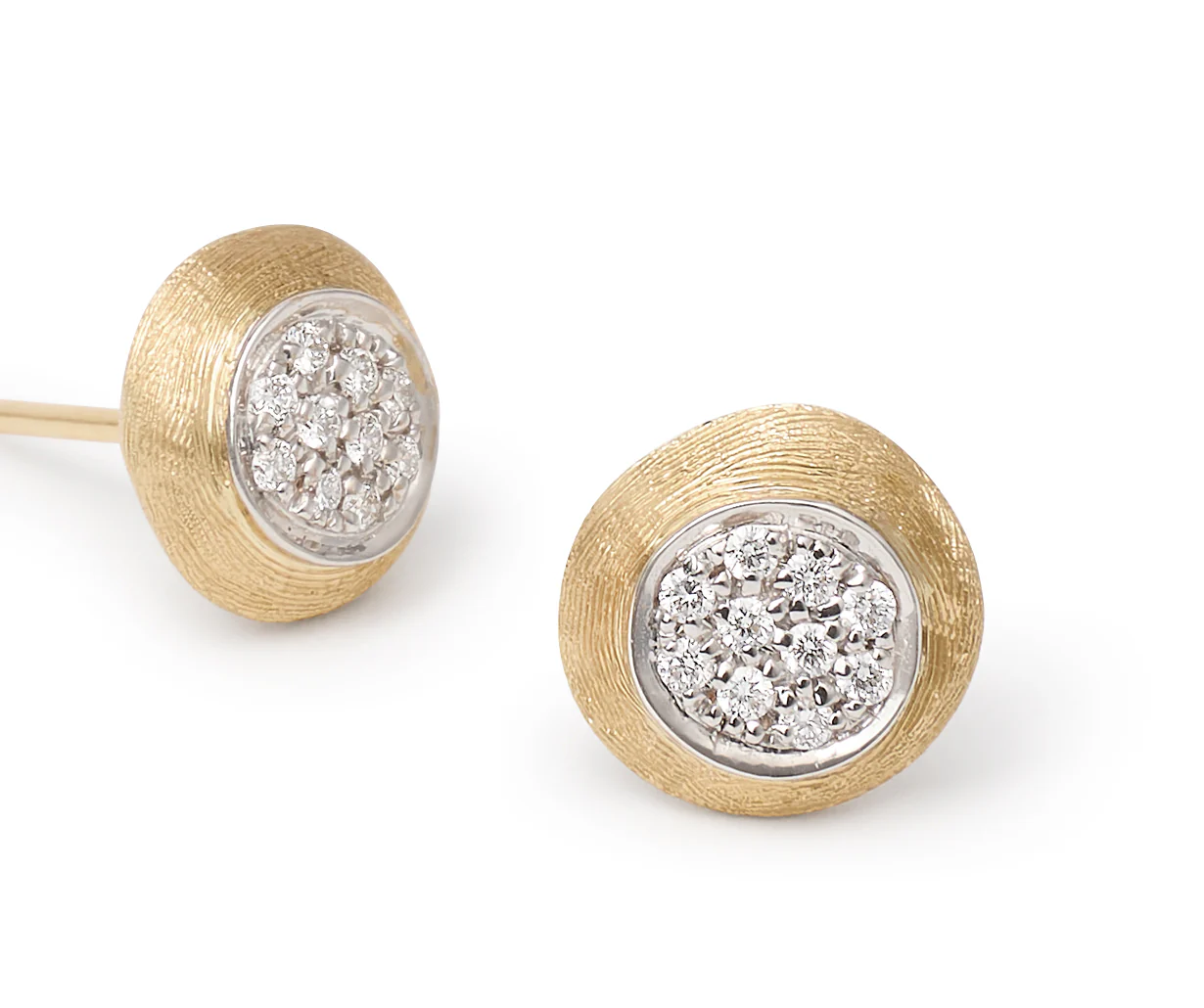 Marco Bicego 18k Yellow Gold Jaipur Diamond Stud Earrings - Image 3