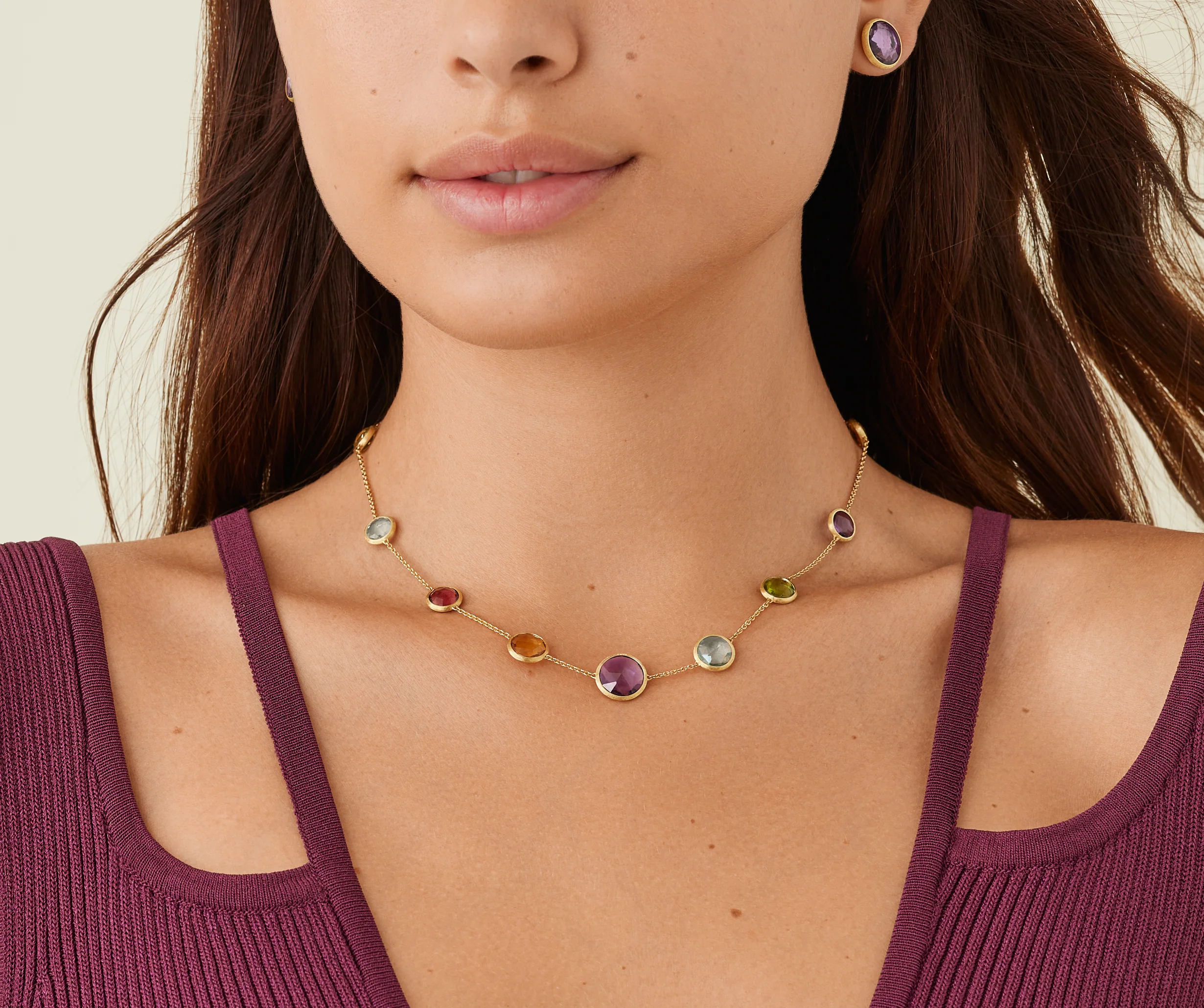 Marco Bicego 18k Yellow Gold Multi-Gemstone Jaipur Necklace - Image 3