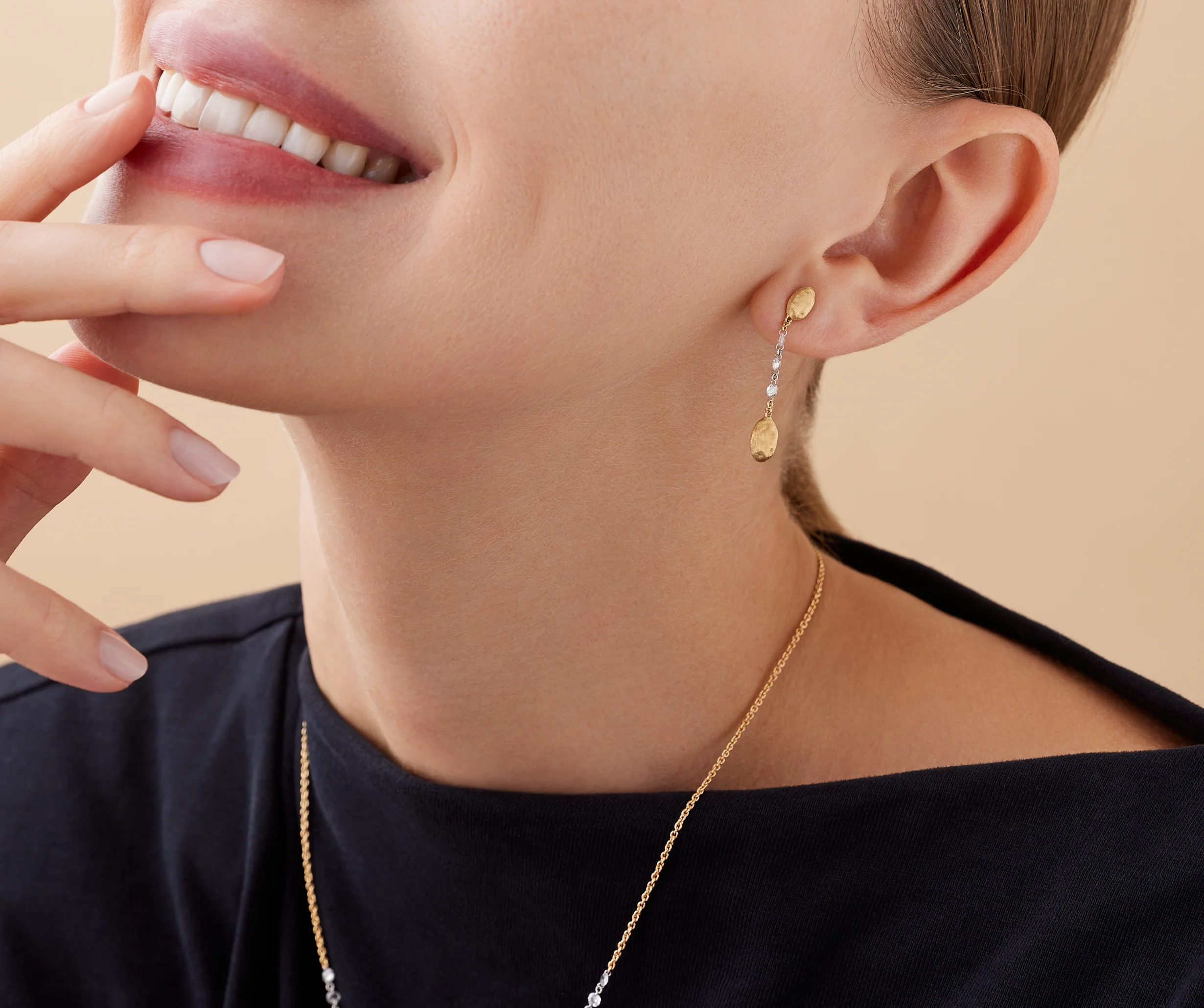 Marco Bicego 18k Yellow Gold Siviglia Diamond Drop Earrings - Image 3