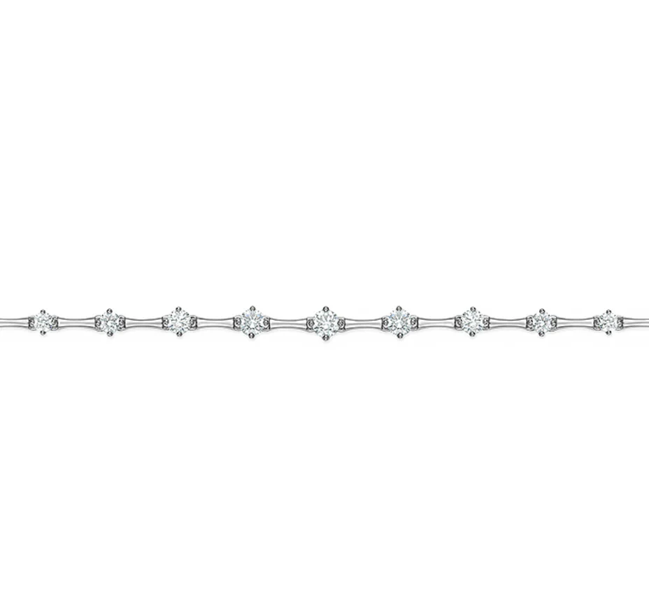 Memoire 18k White Gold And Diamond Cadence Bolo Bracelet - Image 2