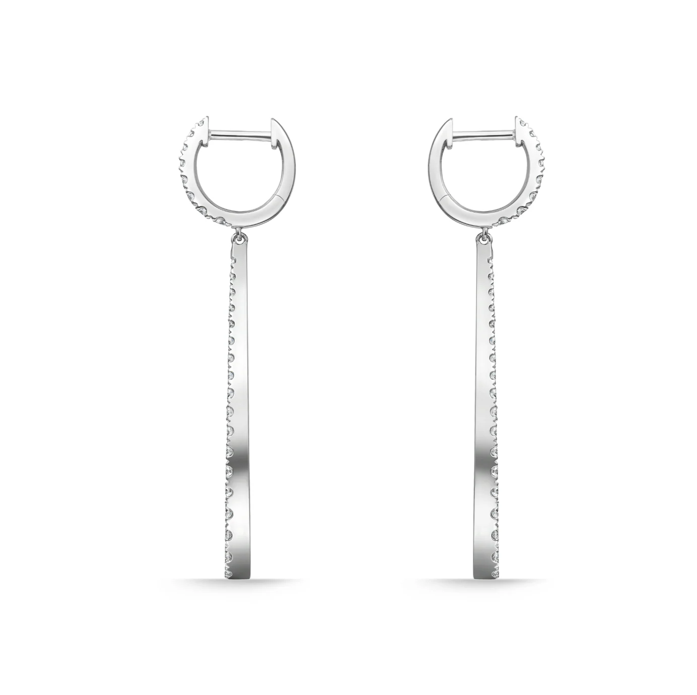 Memoire 18k White Gold Essentials Diamond Drop Earrings - Image 2