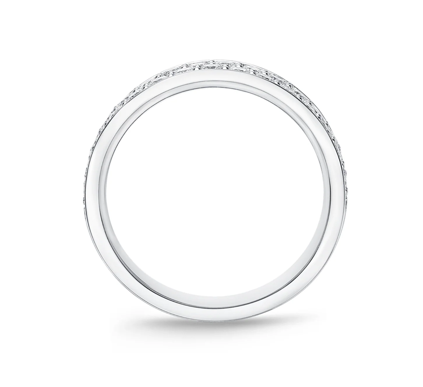 Memoire 18k White Gold Pave Silk Diamond Band - Image 2