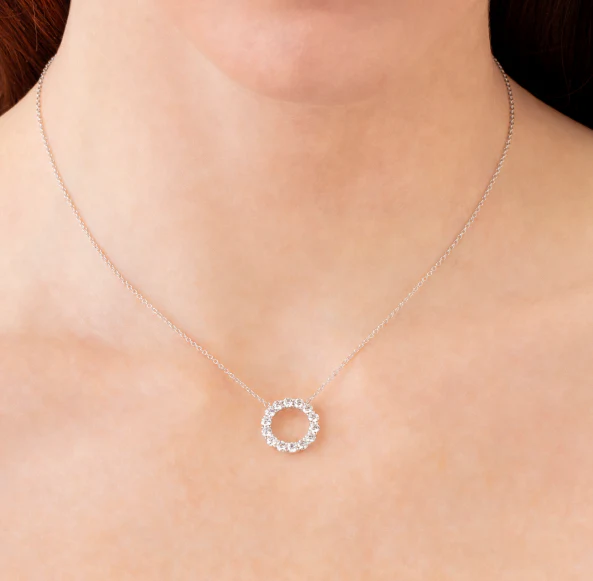 Memoire 18k White Gold Shapes Diamond Necklace - Image 2