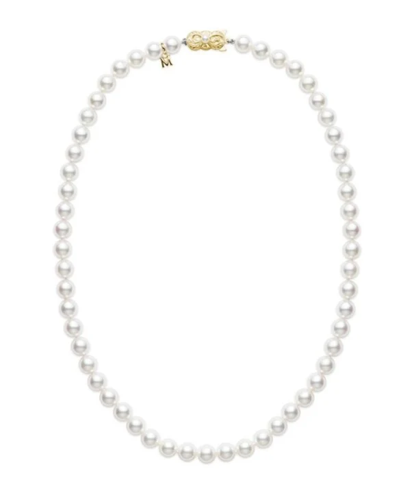 Mikimoto 18k Yellow Gold Akoya Pearl Necklace