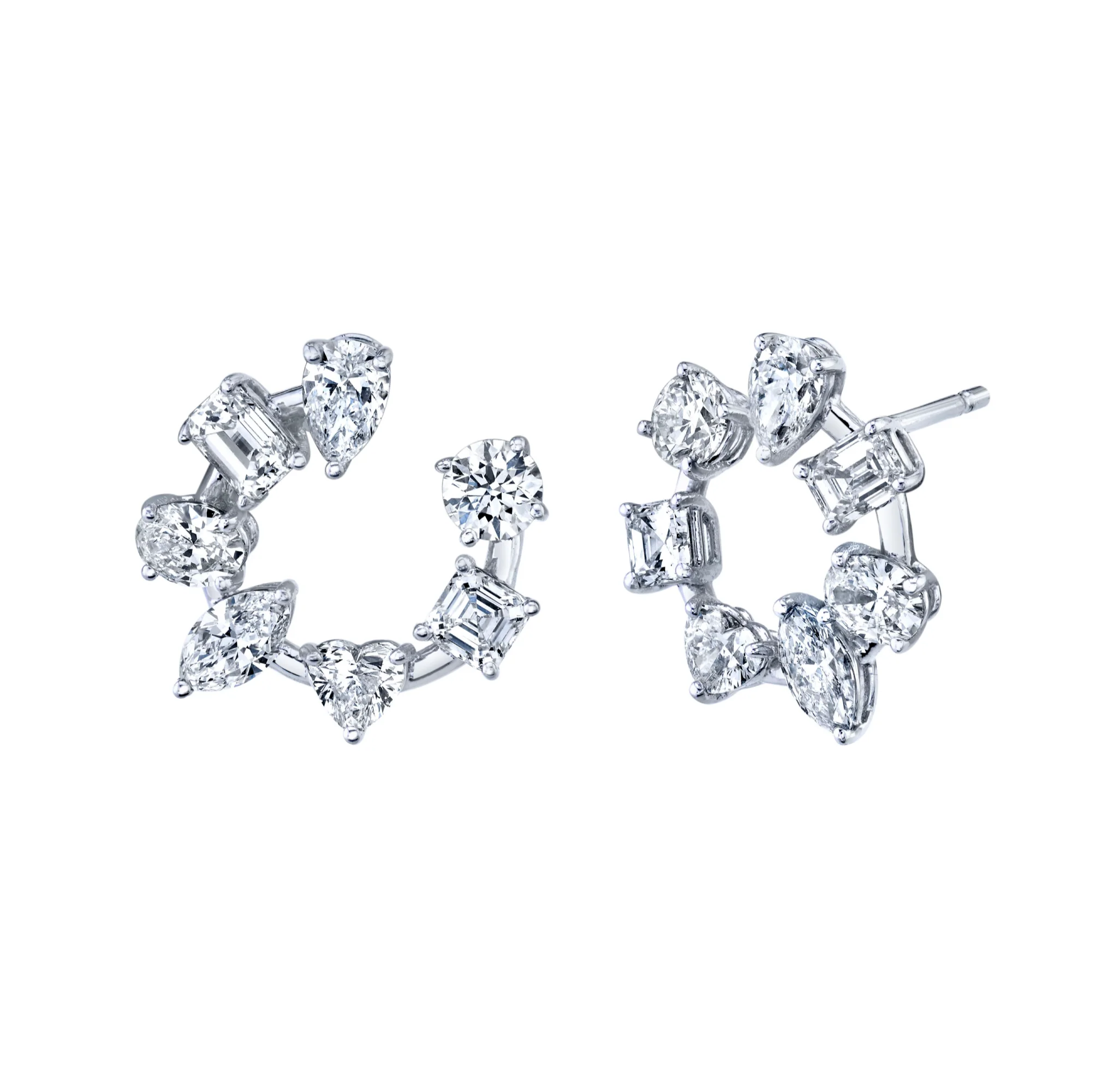 Norman Silverman 18k White Gold Diamond Earrings