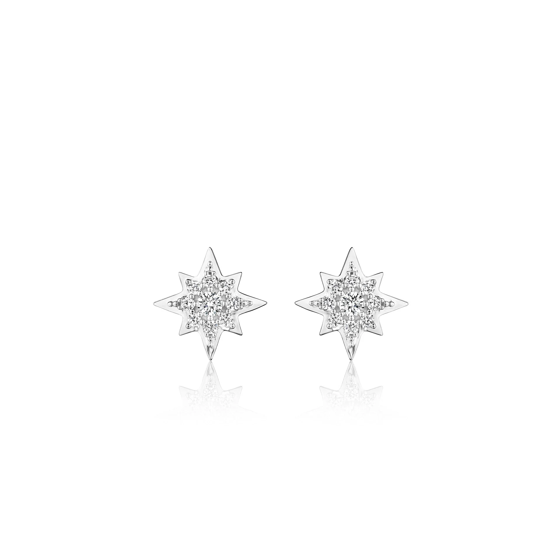 Penny Preville 18k White Gold Petite Penny Diamond Star Stud Earrings