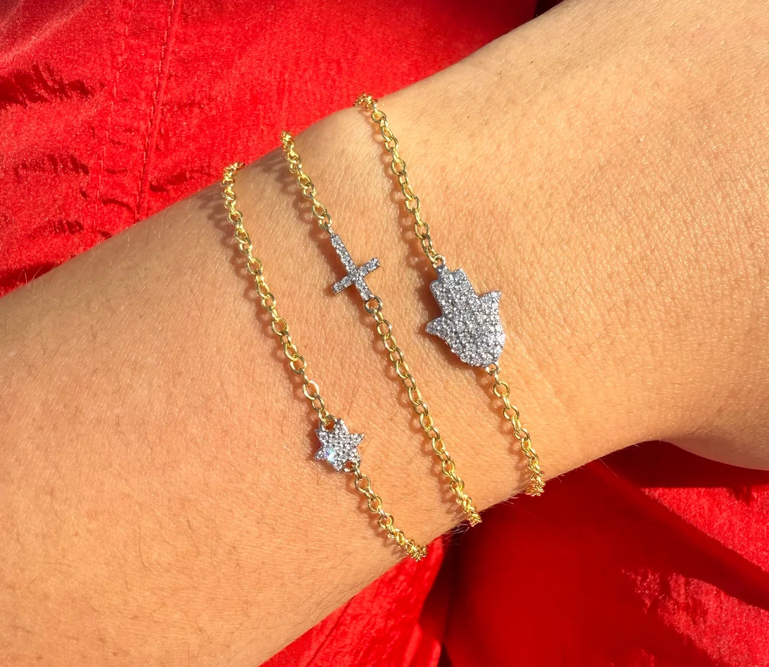 Phillips House 14k Yellow Gold Affair Cross Chain Bracelet - Image 2
