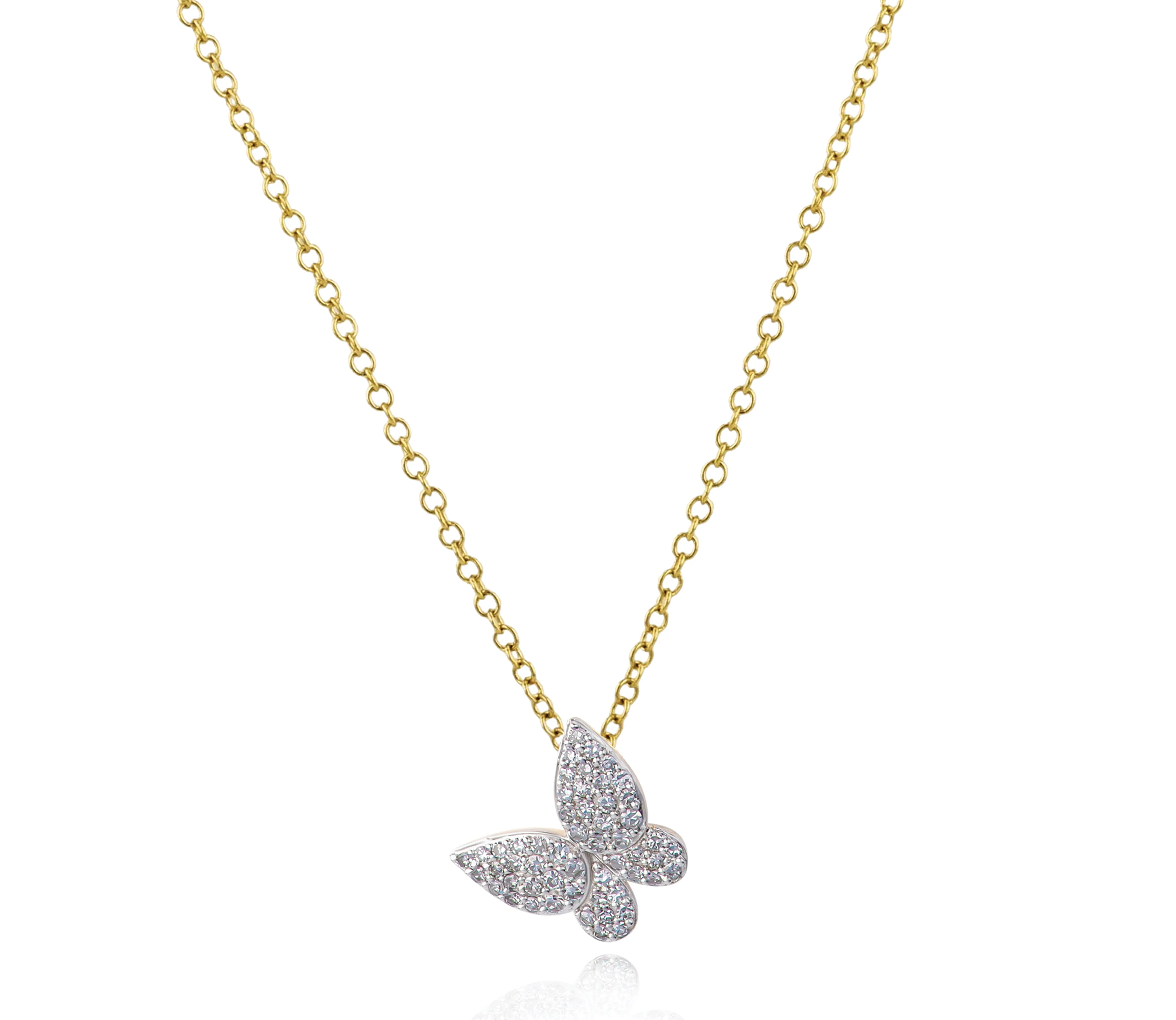 Phillips House 14k Yellow Gold Symphony Petite Butterfly Diamond Necklace