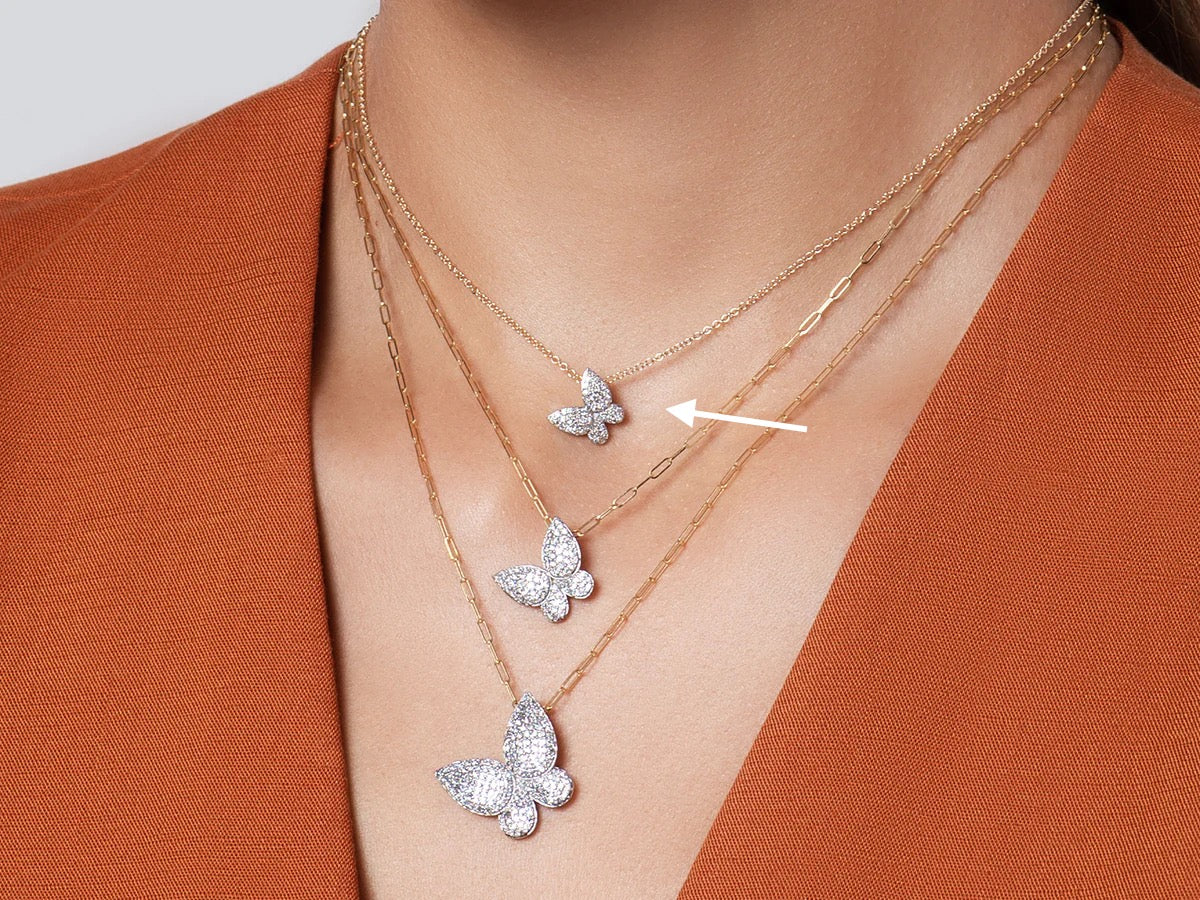 Phillips House 14k Yellow Gold Symphony Petite Butterfly Diamond Necklace - Image 2