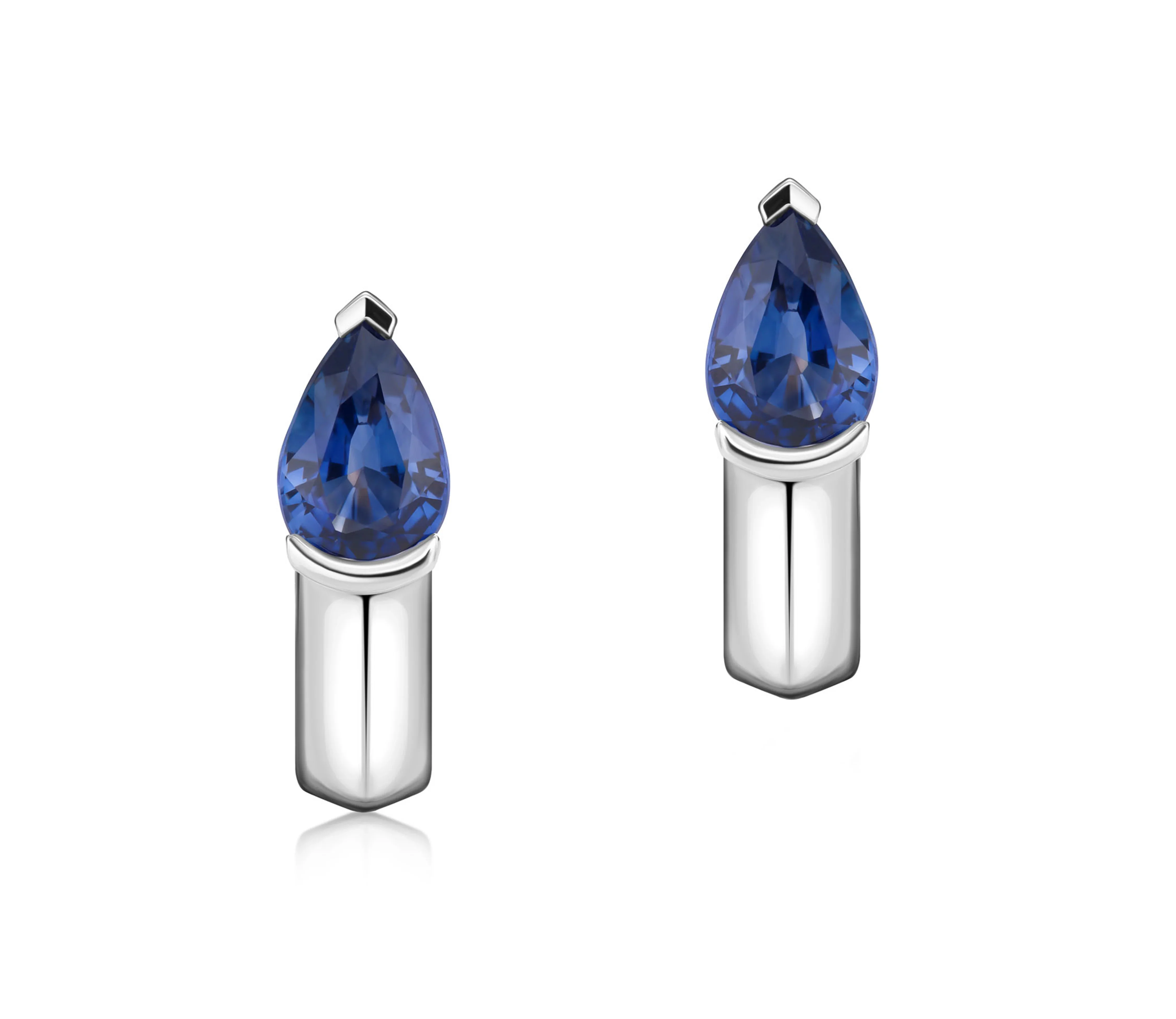 Phillips House 18k Yellow Gold & Platinum One Of One Reversible Diamond & Sapphire Huggies - Image 2