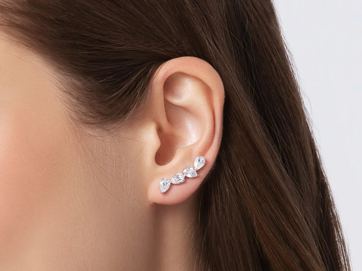 Phillips House Platinum One Of One Diamond Earrings - Image 2