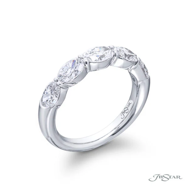Jb Star Platinum Oval Diamond Band - Image 2