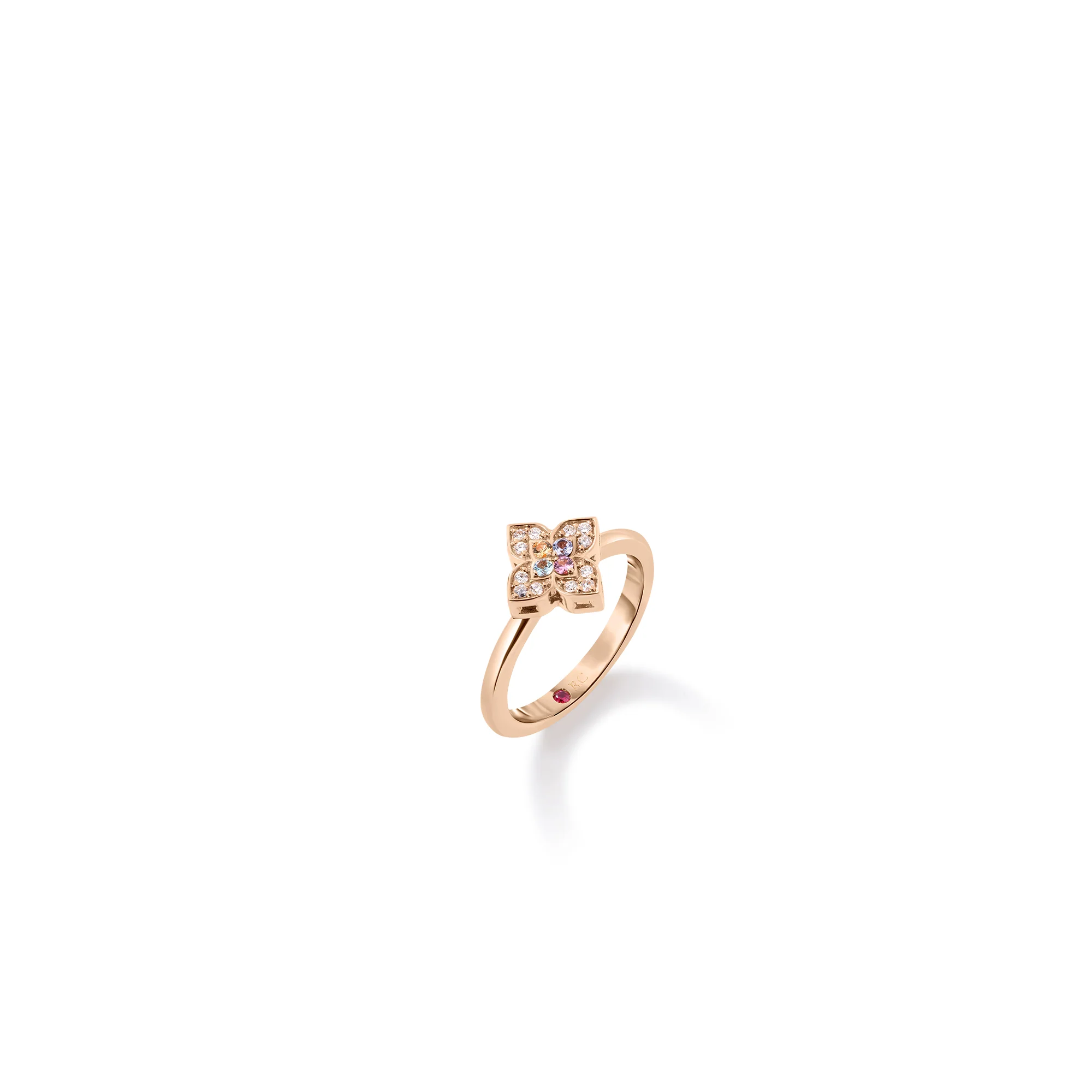 Roberto Coin 18k Rose Gold Venetian Princess Carnival Diamond & Multi-Stone Ring - Image 2