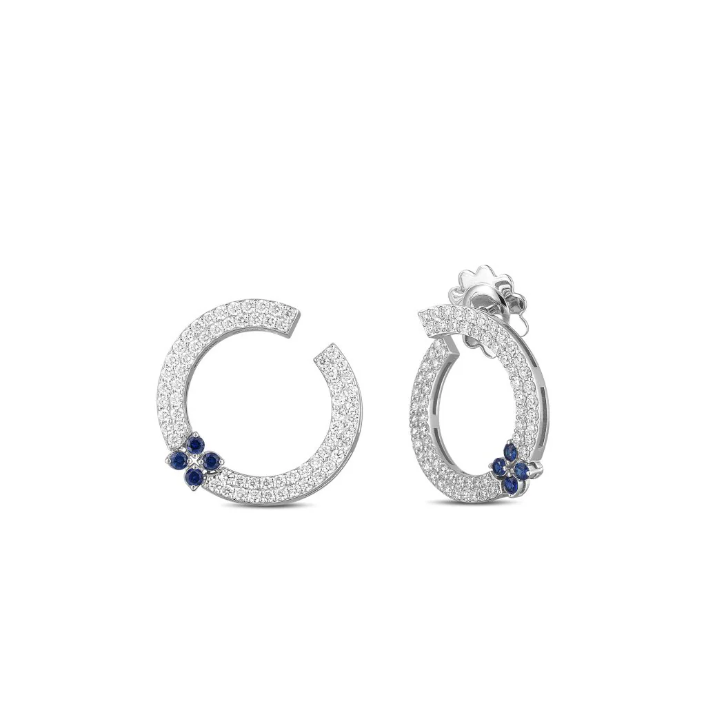 Roberto Coin 18k White Gold Love In Verona Colored Gemstone & Diamond Earrings