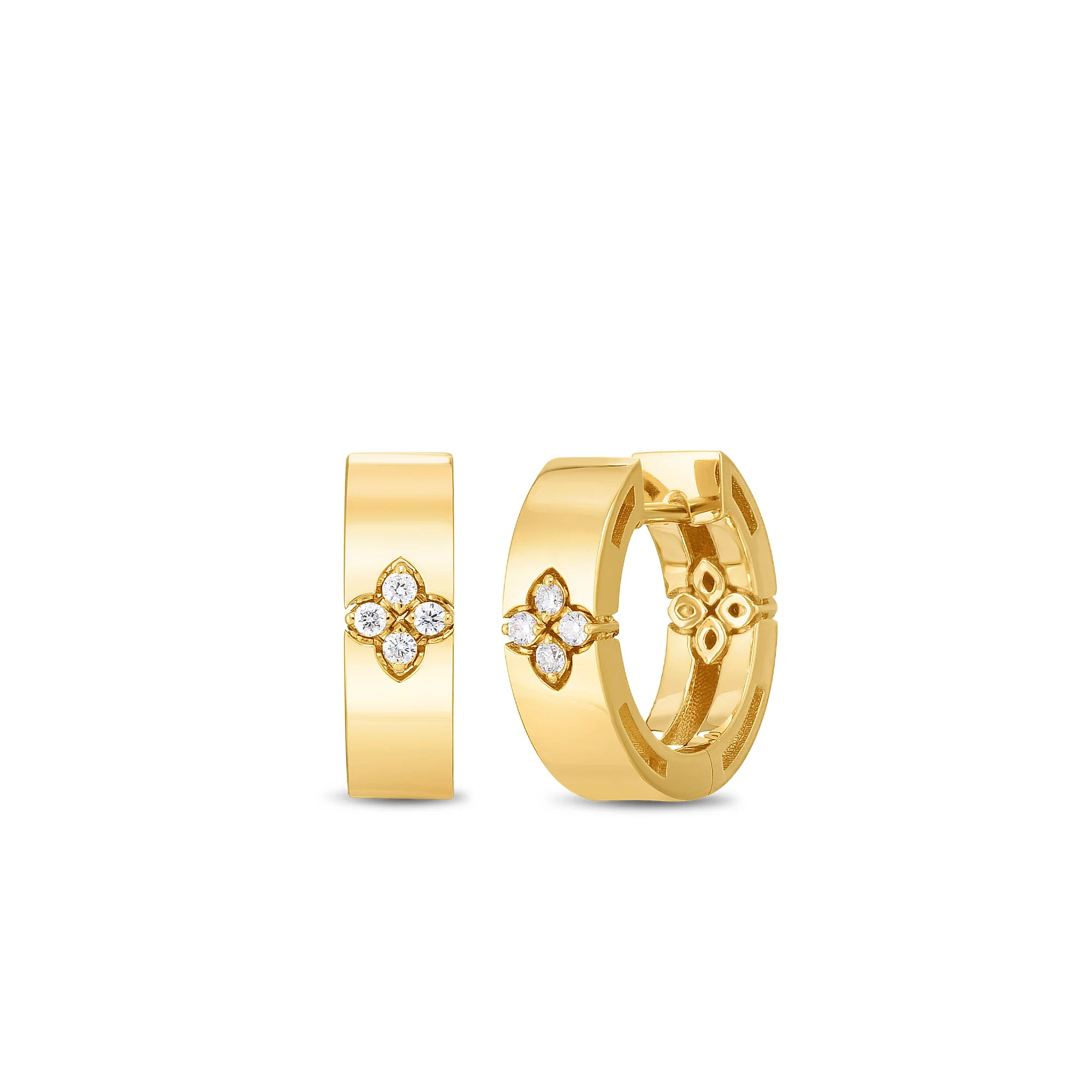 Roberto Coin 18k Yellow Gold Love In Verona Diamond Earrings - Image 2