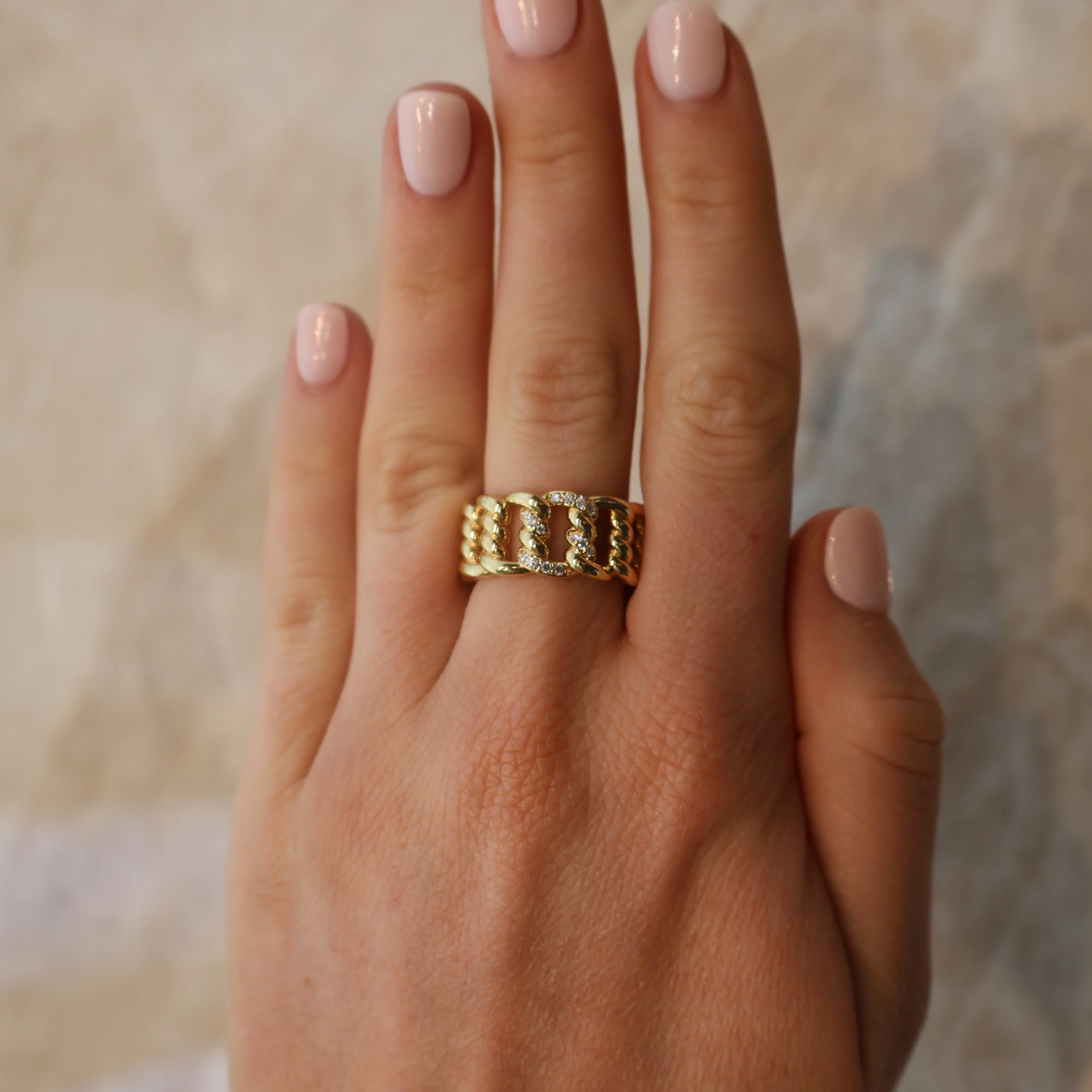Roberto Coin 18k Yellow Gold Cialoma Diamond Ring - Image 2