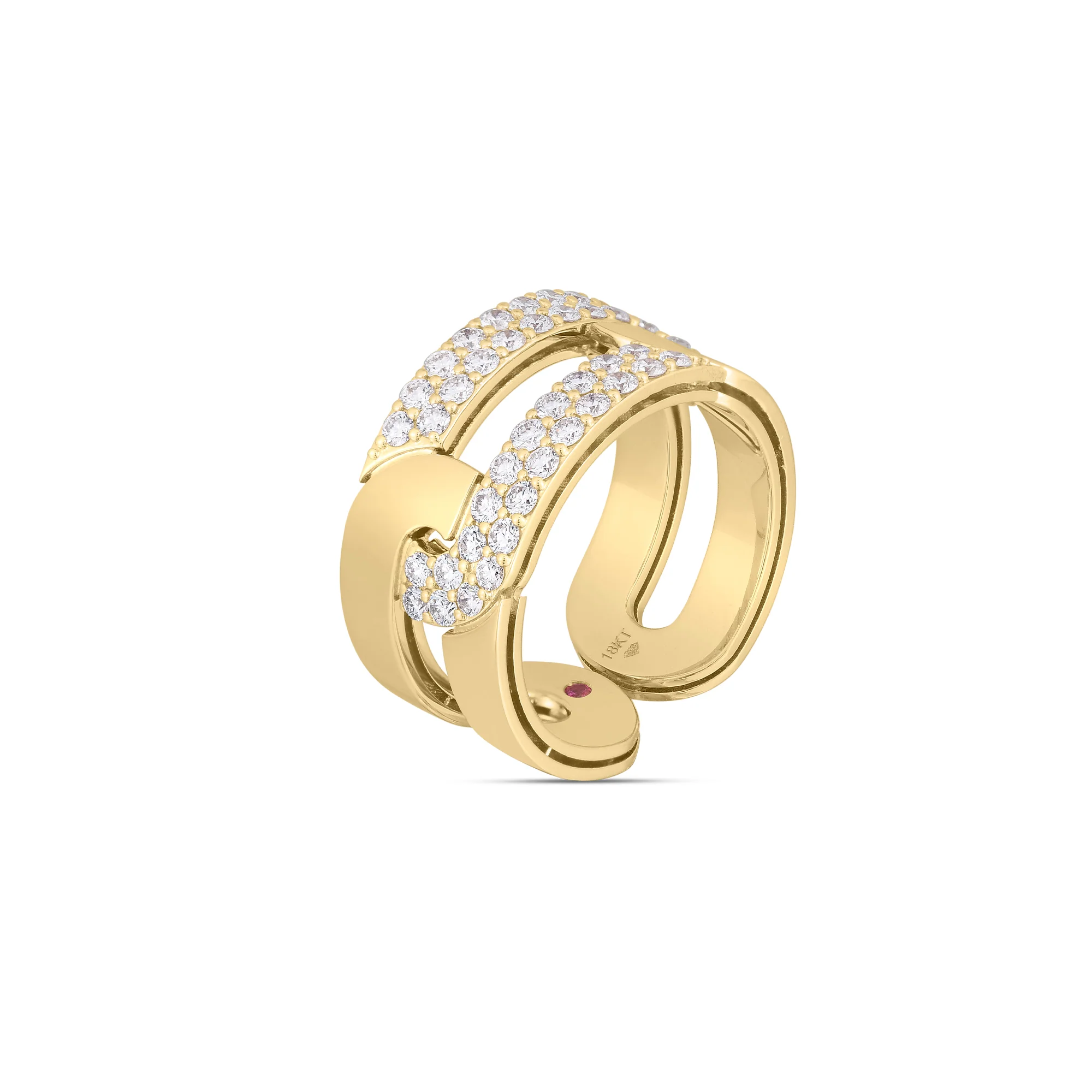 Roberto Coin 18k Yellow Gold Navarra Diamond Ring - Image 2