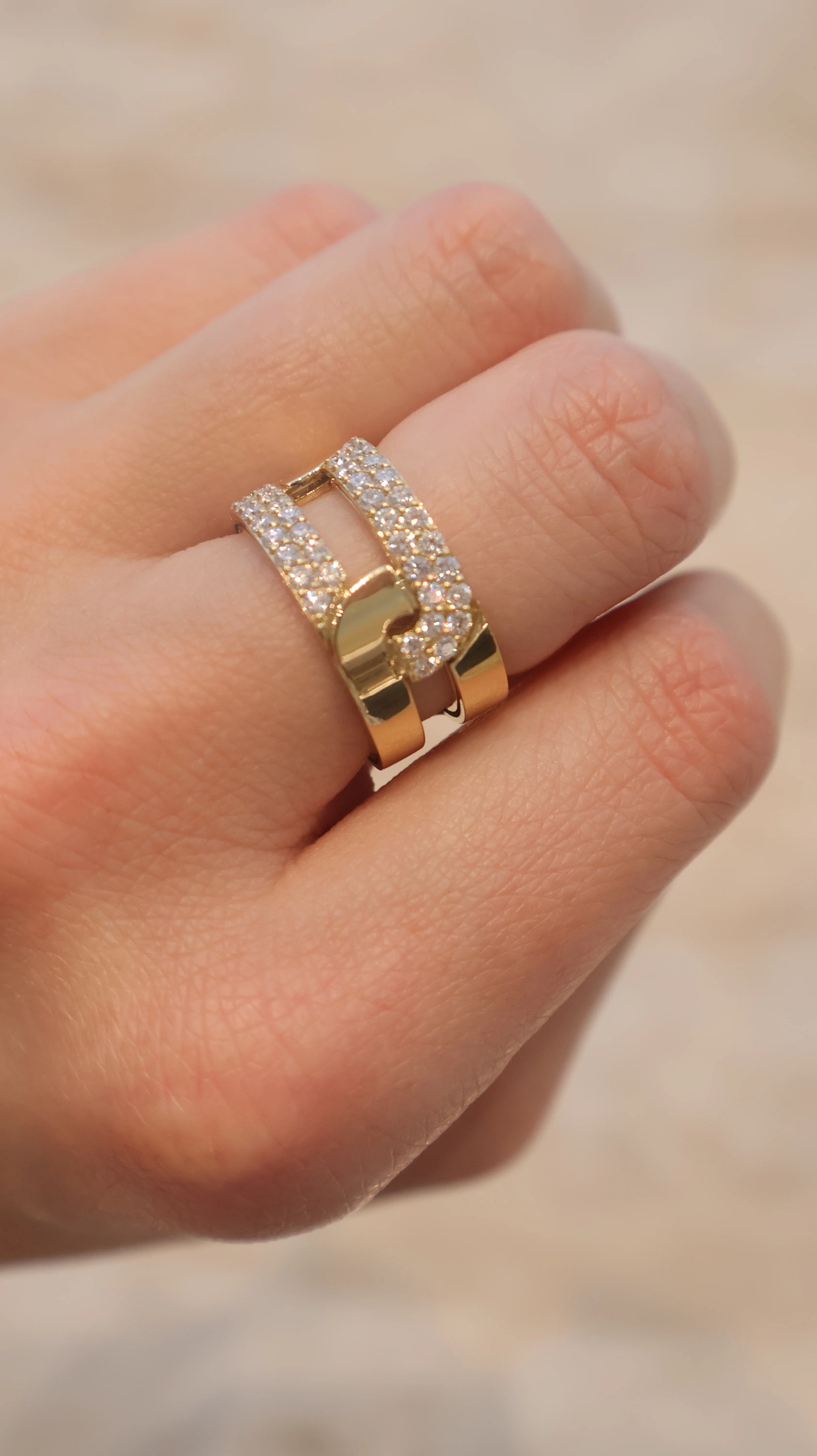 Roberto Coin 18k Yellow Gold Navarra Diamond Ring - Image 3