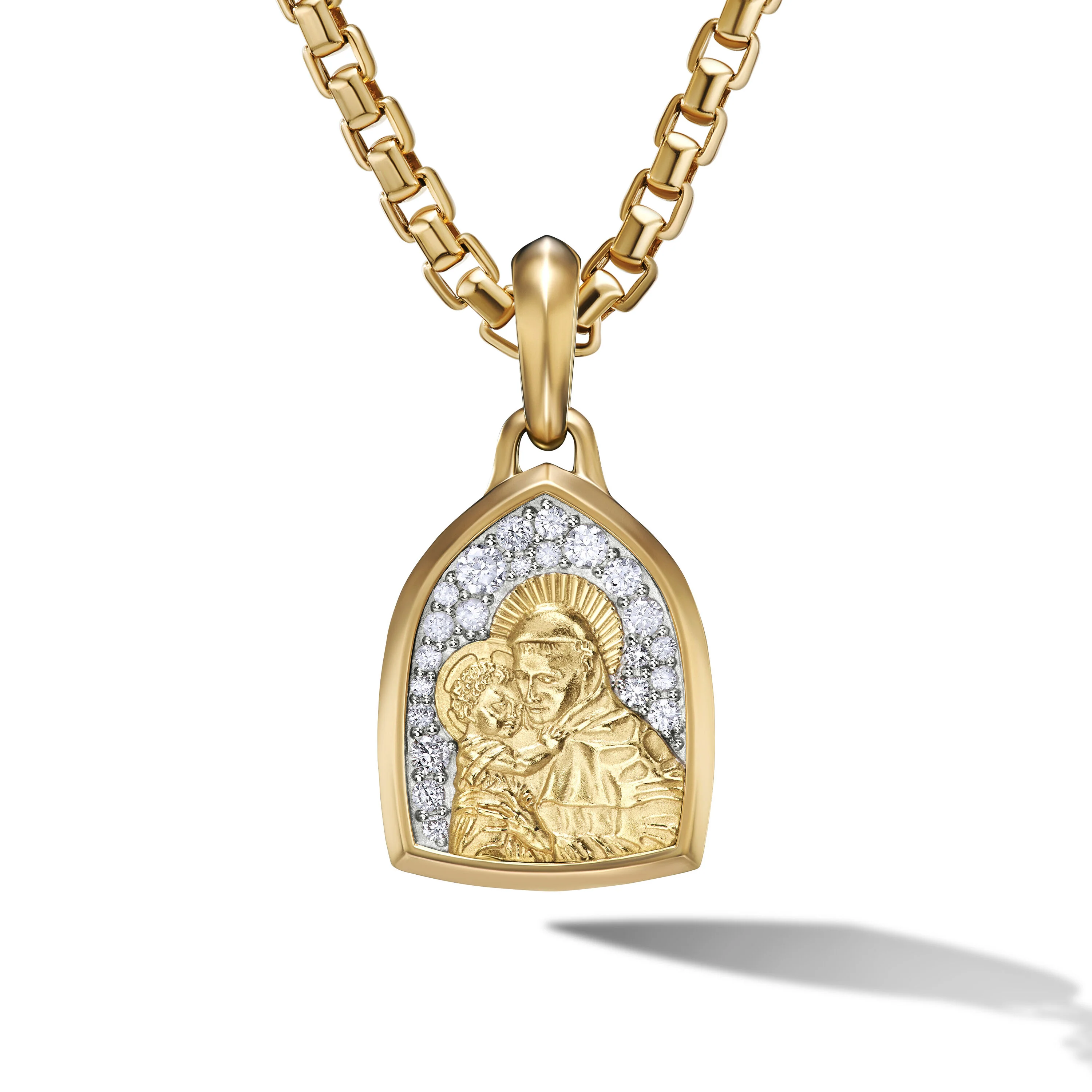 David Yurman St. Anthony Amulet In 18k Yellow Gold With Diamonds, 21.8mm - Image 2
