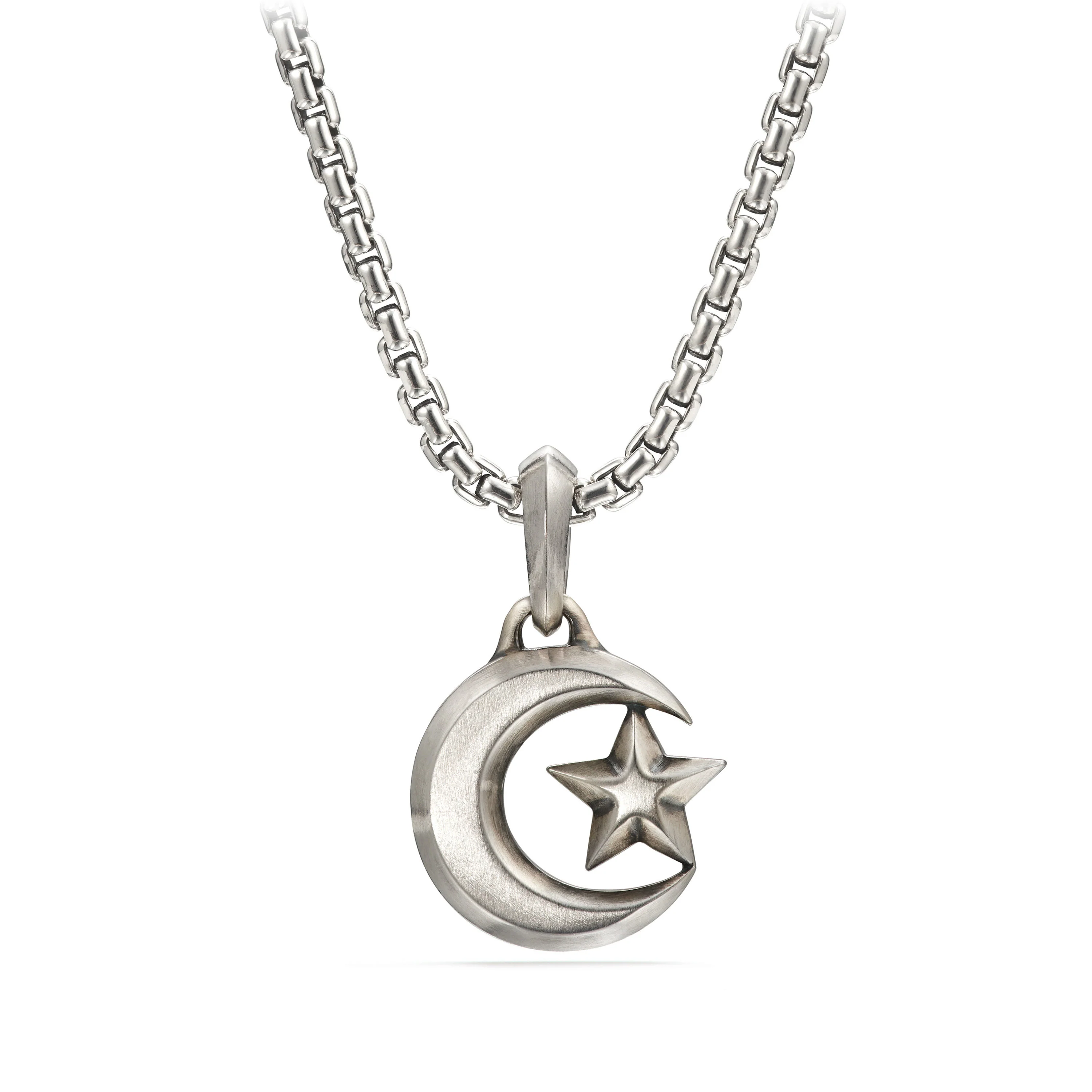 David Yurman Star And Crescent Amulet In Sterling Silver, 28.3mm