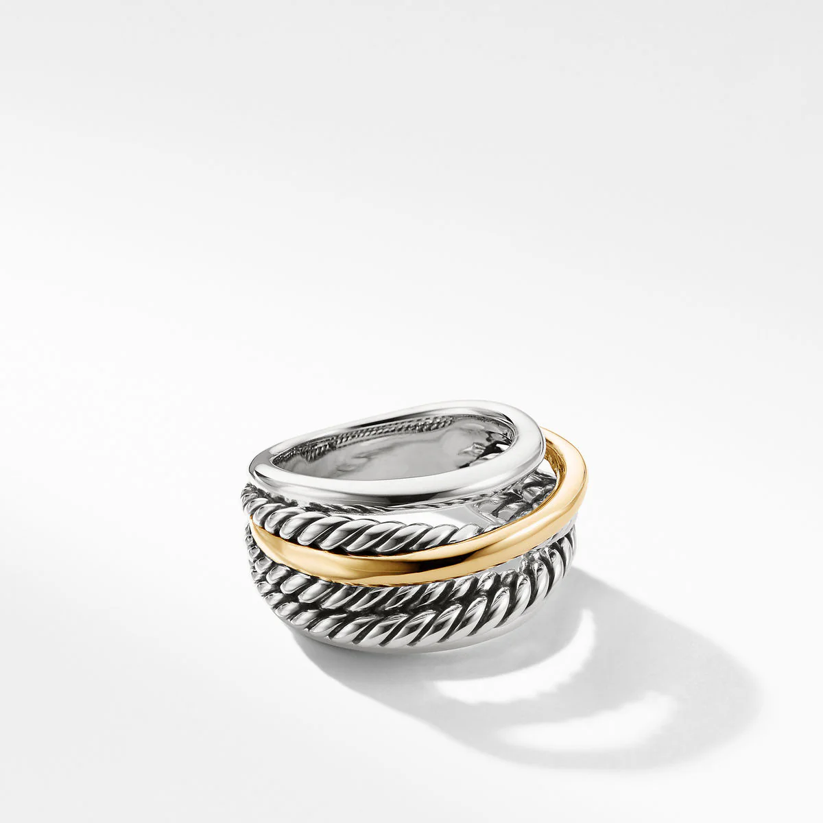 David Yurman Crossover Ring In Sterling Silver With 14k Yellow Gold, 14.7mm - Image 2