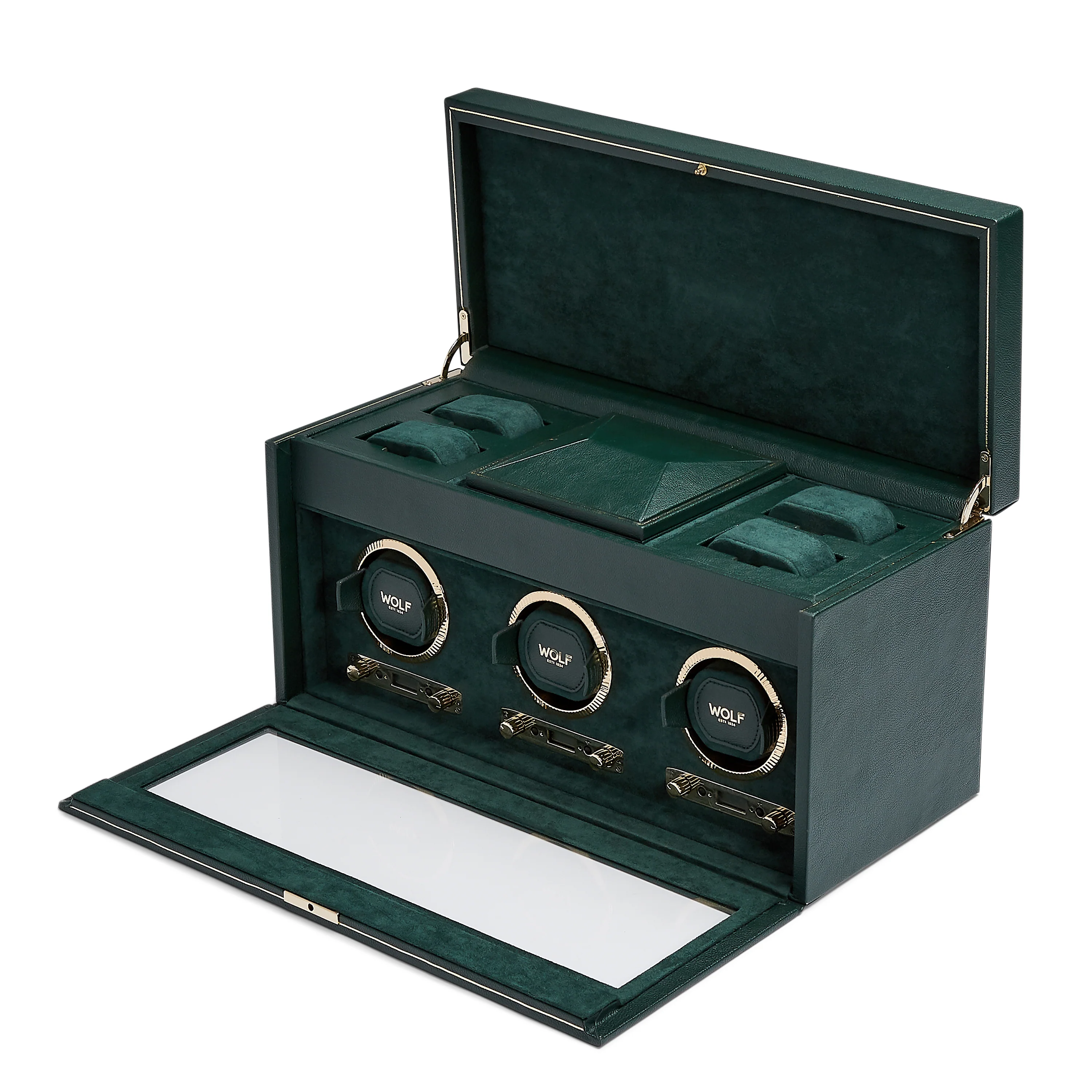 Wolf British Racing Triple Watch Winder With Storage - Image 2