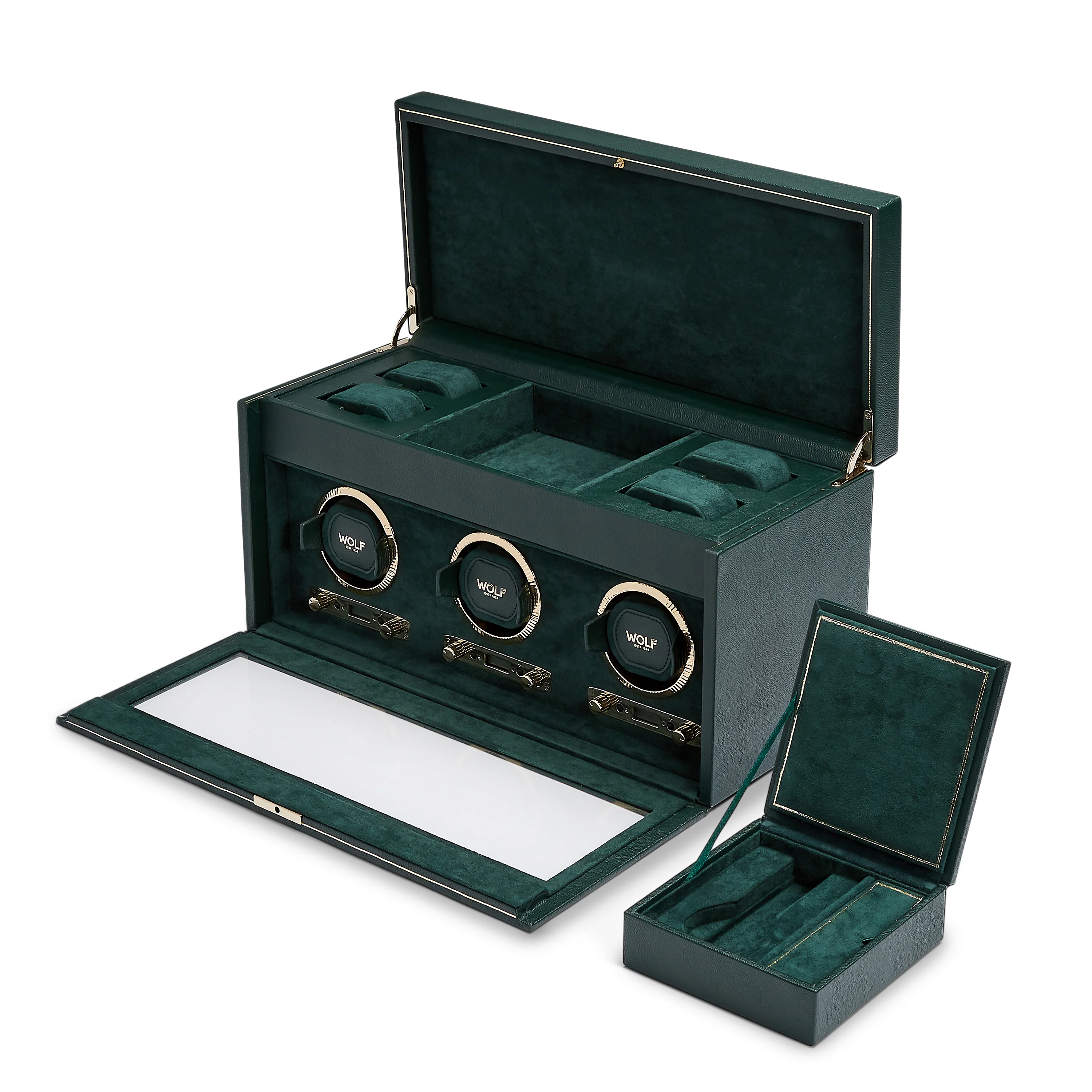 Wolf British Racing Triple Watch Winder With Storage - Image 3